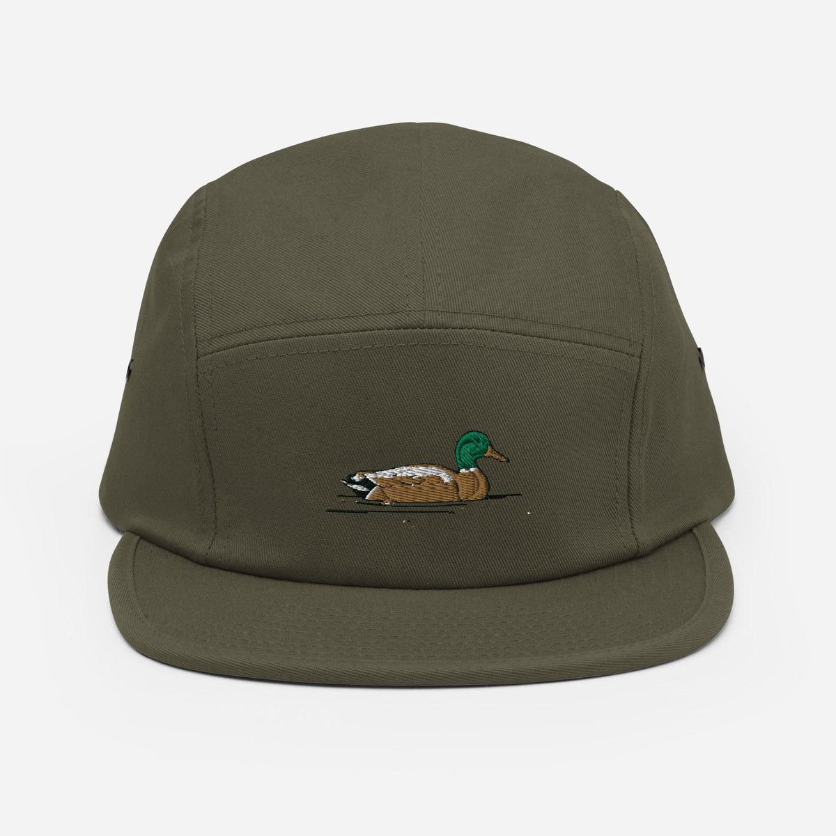 Camp Hat | Mallard Duck Embroidered Five Panel Cap | Outdoor & Adventure Headwear | Fishing, Hiking, Camping Gear
