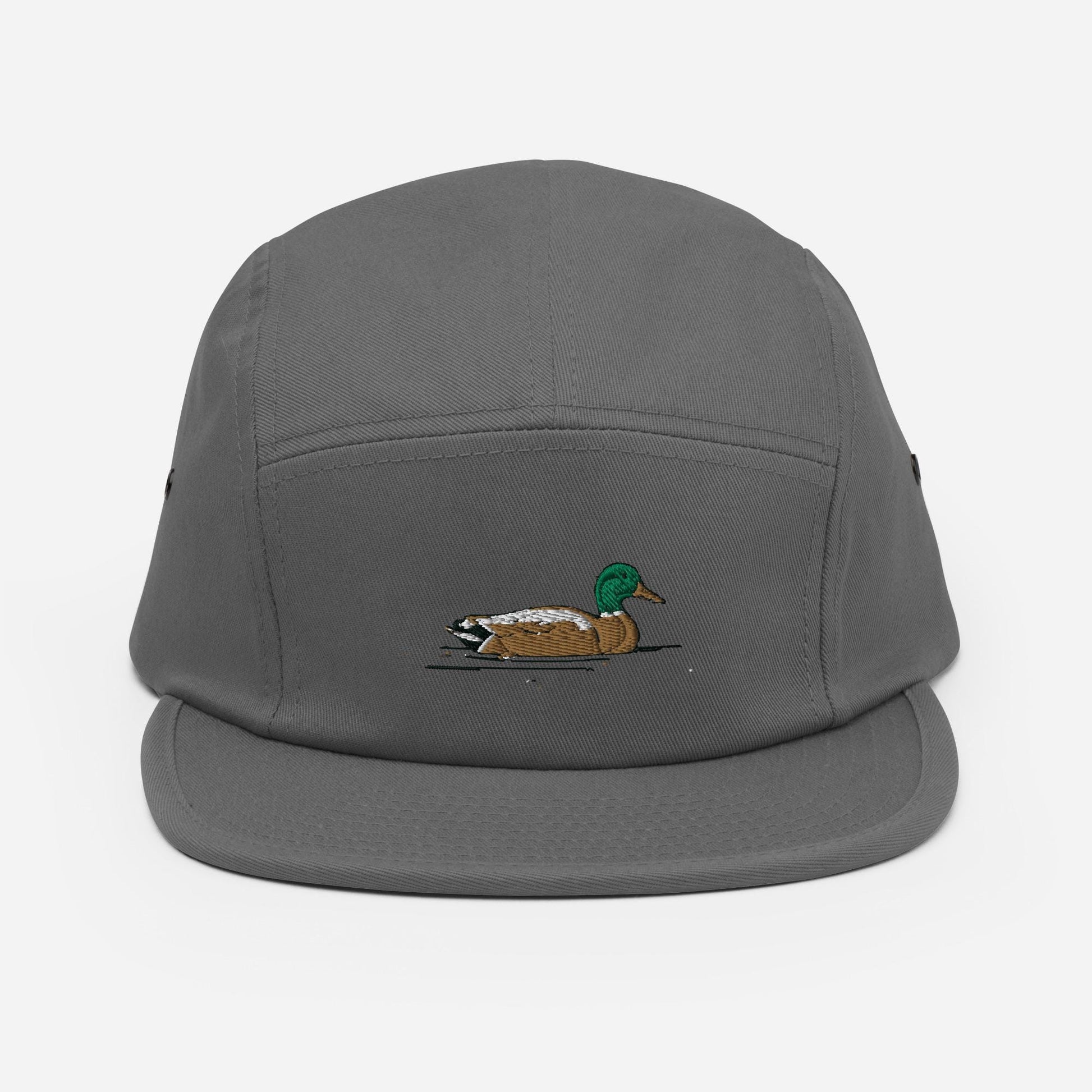 Camp Hat | Mallard Duck Embroidered Five Panel Cap | Outdoor & Adventure Headwear | Fishing, Hiking, Camping Gear
