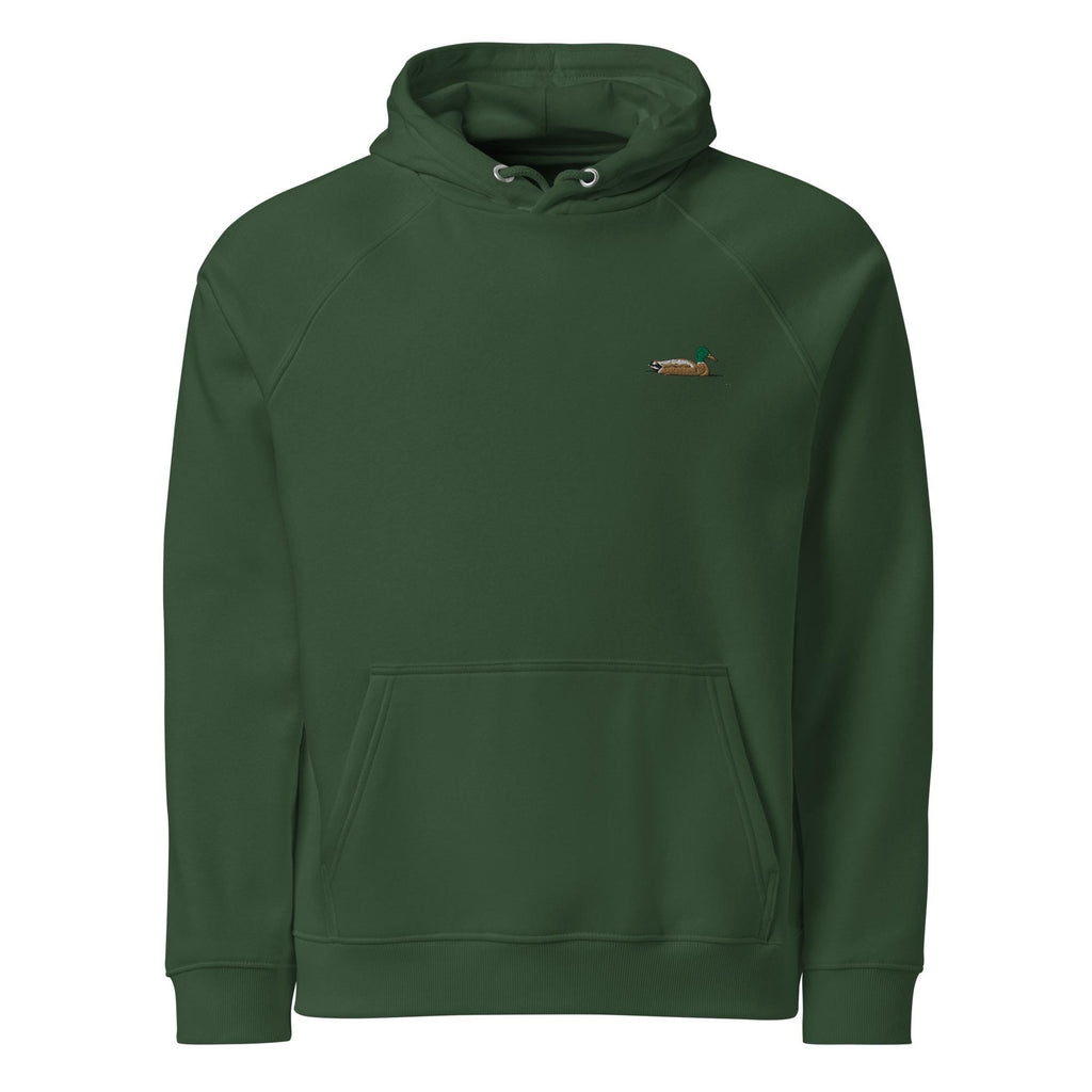 Mallard Duck Embroidered Hoodie | Unisex Eco Raglan Jacket | Comfortable & Stylish Duck Sweatshirt for Nature Lovers