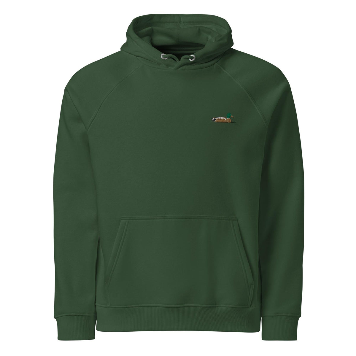 Mallard Duck Embroidered Hoodie | Unisex Eco Raglan Jacket | Comfortable & Stylish Duck Sweatshirt for Nature Lovers