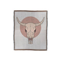 Throw Blanket | Woven Cow Skull Design | Western Decor | Cozy Home Accessory | Unique Gift Idea for Rustic Style