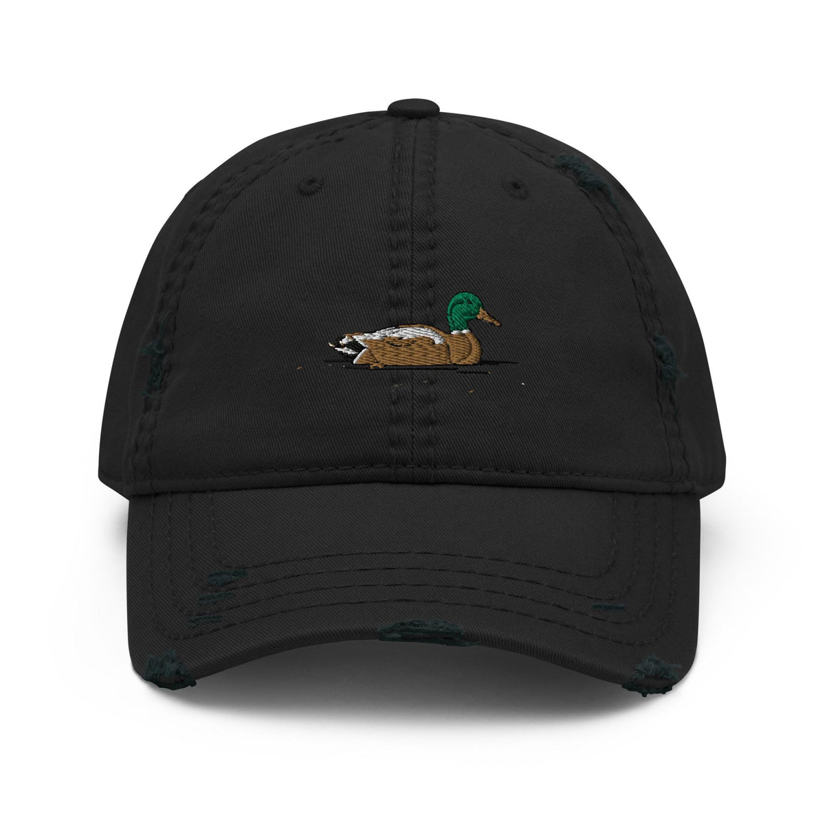 Dad Hat | Mallard Duck Embroidered Distressed Cap | Vintage Style Adjustable Hat for Outdoor Lovers & Nature Enthusiasts