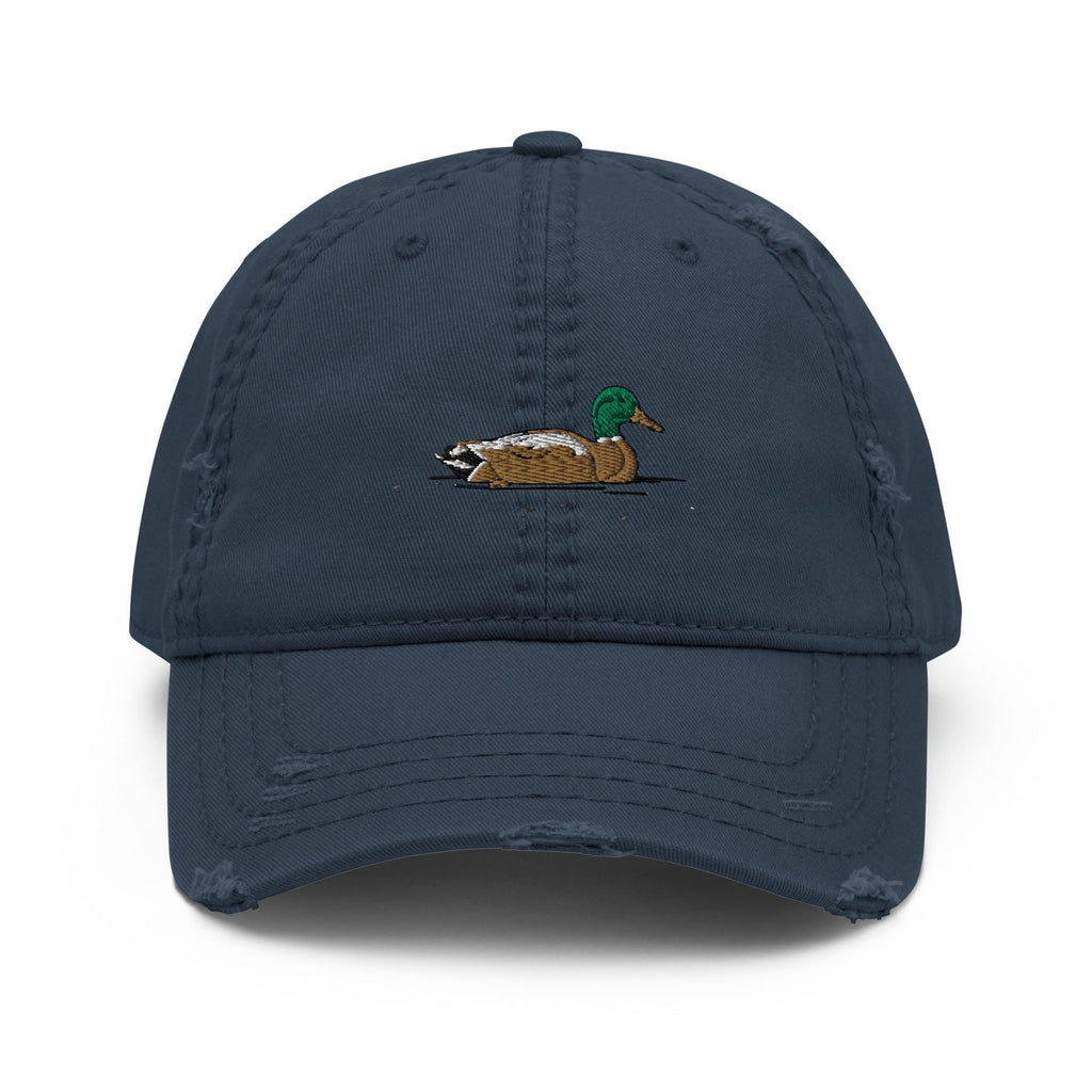 Dad Hat | Mallard Duck Embroidered Distressed Cap | Vintage Style Adjustable Hat for Outdoor Lovers & Nature Enthusiasts