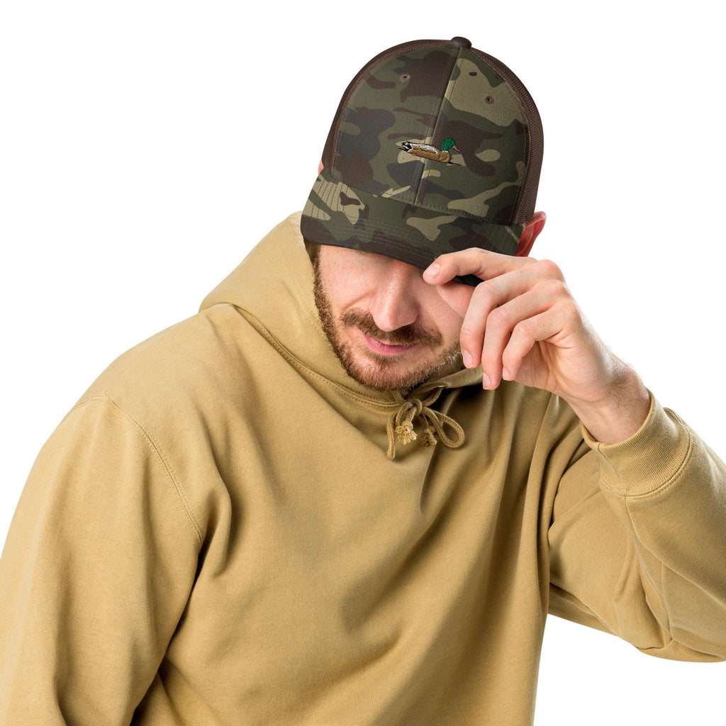 Embroidered Camouflage Trucker Hat | Stylish Mallard Duck Hat for Outdoor Adventures & Hunting