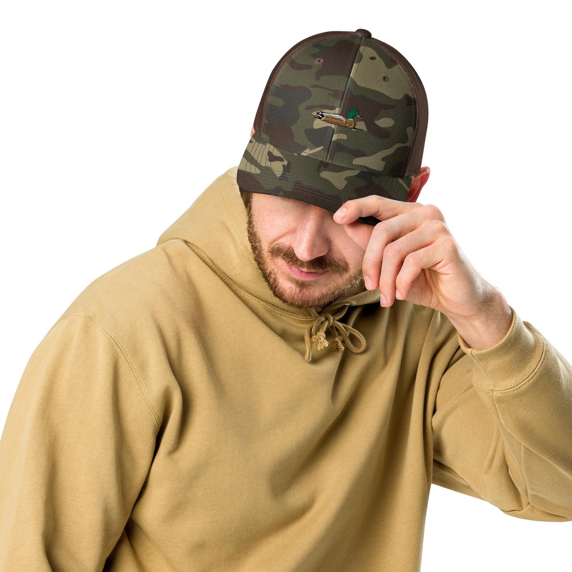 Embroidered Camouflage Trucker Hat | Stylish Mallard Duck Hat for Outdoor Adventures & Hunting