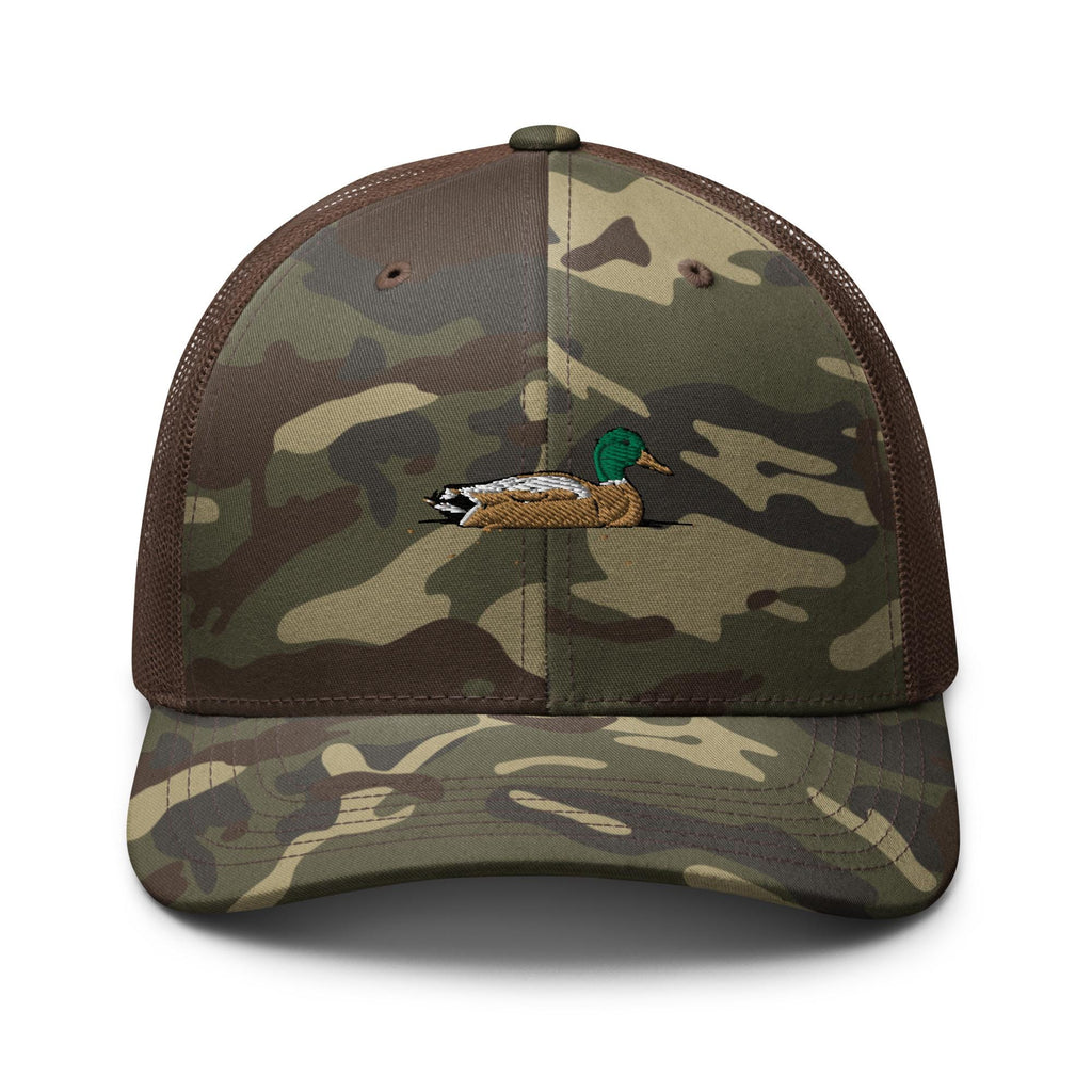 Embroidered Camouflage Trucker Hat | Stylish Mallard Duck Hat for Outdoor Adventures & Hunting