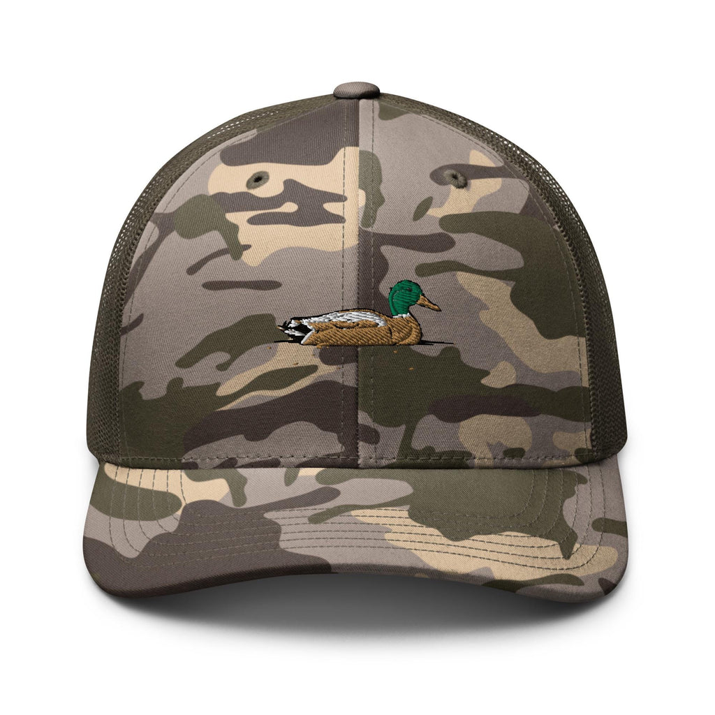 Embroidered Camouflage Trucker Hat | Stylish Mallard Duck Hat for Outdoor Adventures & Hunting