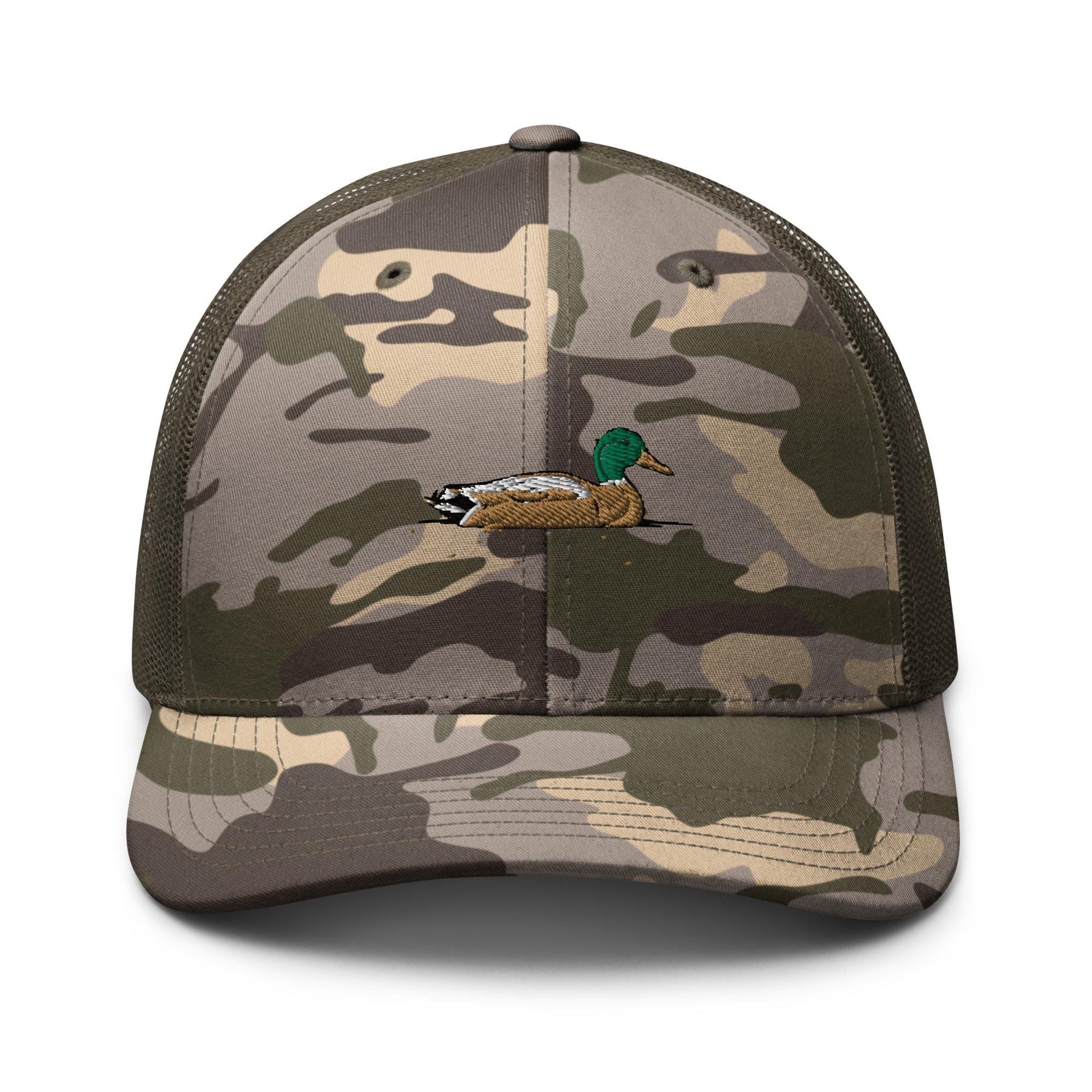 Embroidered Camouflage Trucker Hat | Stylish Mallard Duck Hat for Outdoor Adventures & Hunting