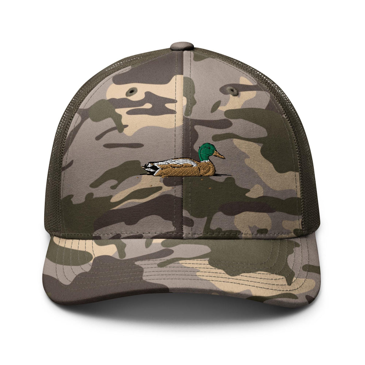 Embroidered Camouflage Trucker Hat | Stylish Mallard Duck Hat for Outdoor Adventures & Hunting