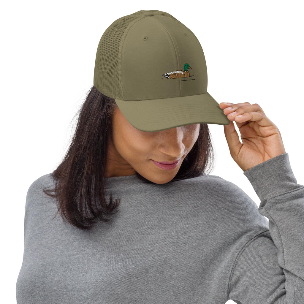 Embroidered Trucker Cap | Mallard Duck Design | Animal Print Duck Hat for Outdoors & Casual Wear