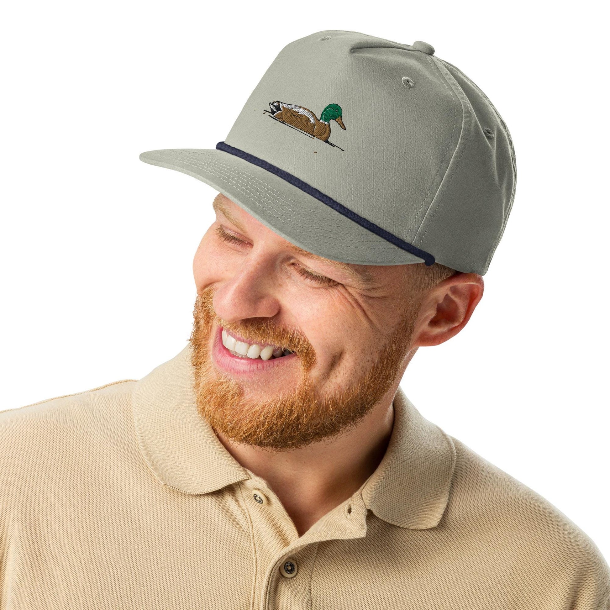 Cap | Mallard Duck Embroidered Rope Trucker Hat | Adjustable & Stylish Outdoor Headwear