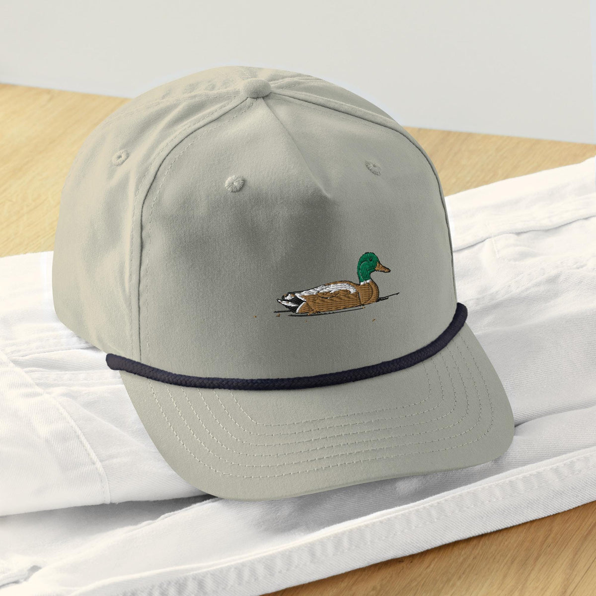 Cap | Mallard Duck Embroidered Rope Trucker Hat | Adjustable & Stylish Outdoor Headwear