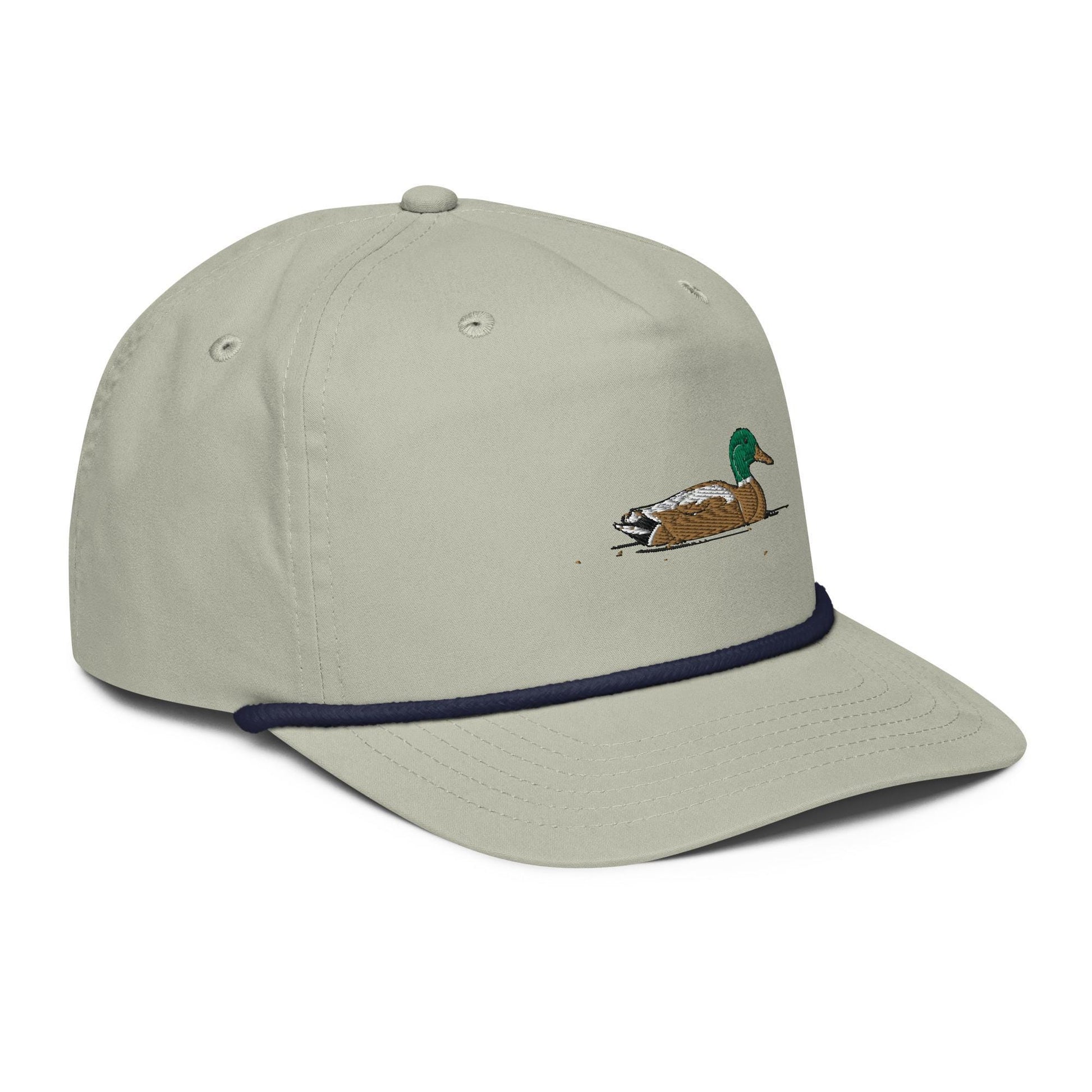 Cap | Mallard Duck Embroidered Rope Trucker Hat | Adjustable & Stylish Outdoor Headwear