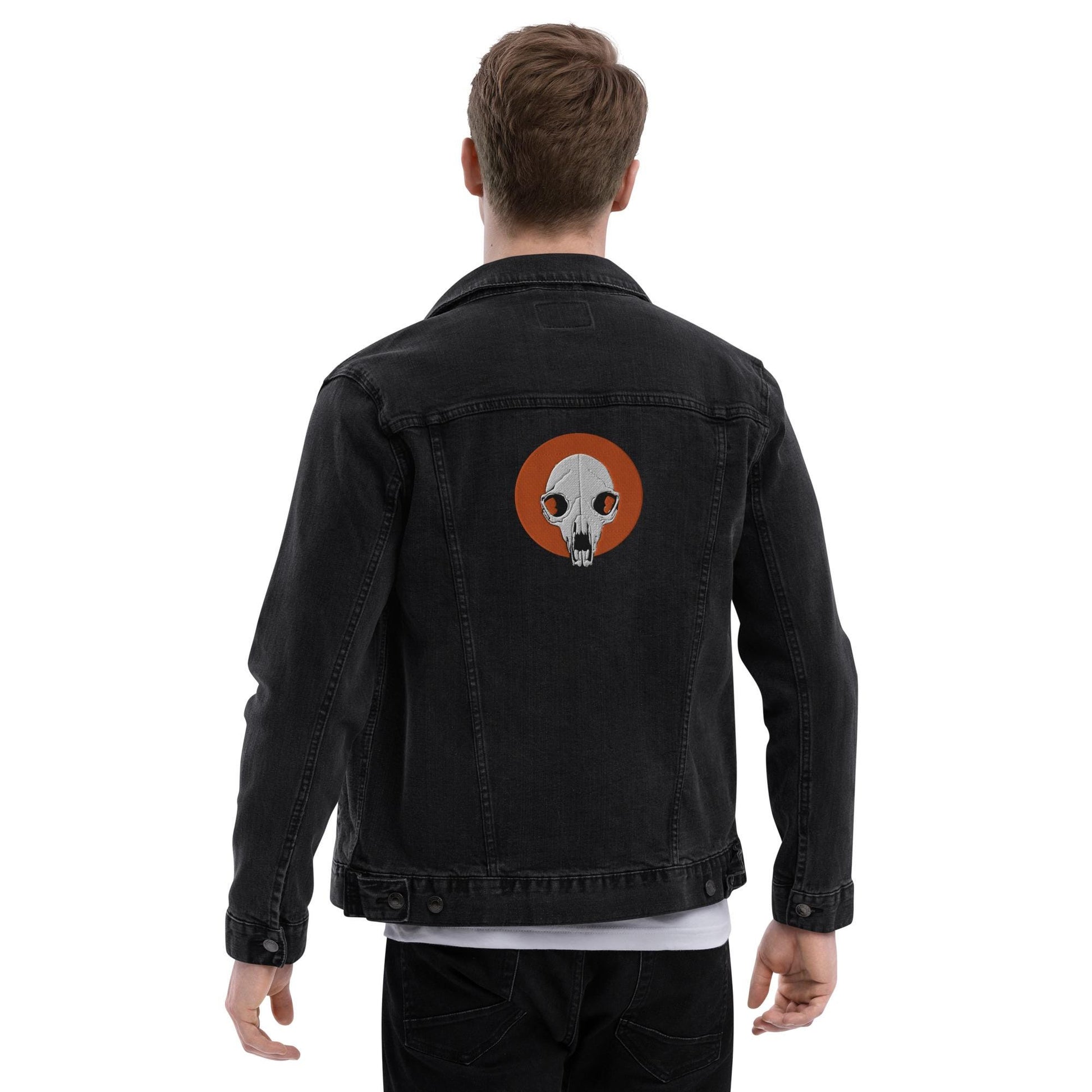Embroidered Bear Skull | Unisex Denim Trucker Style | Skull Design | Stylish Embroidered Jacket