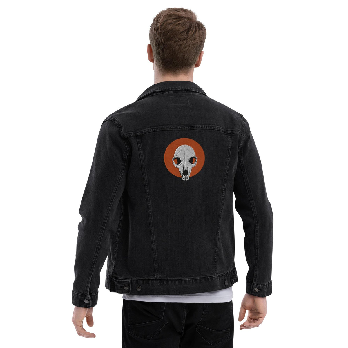 Embroidered Bear Skull | Unisex Denim Trucker Style | Skull Design | Stylish Embroidered Jacket