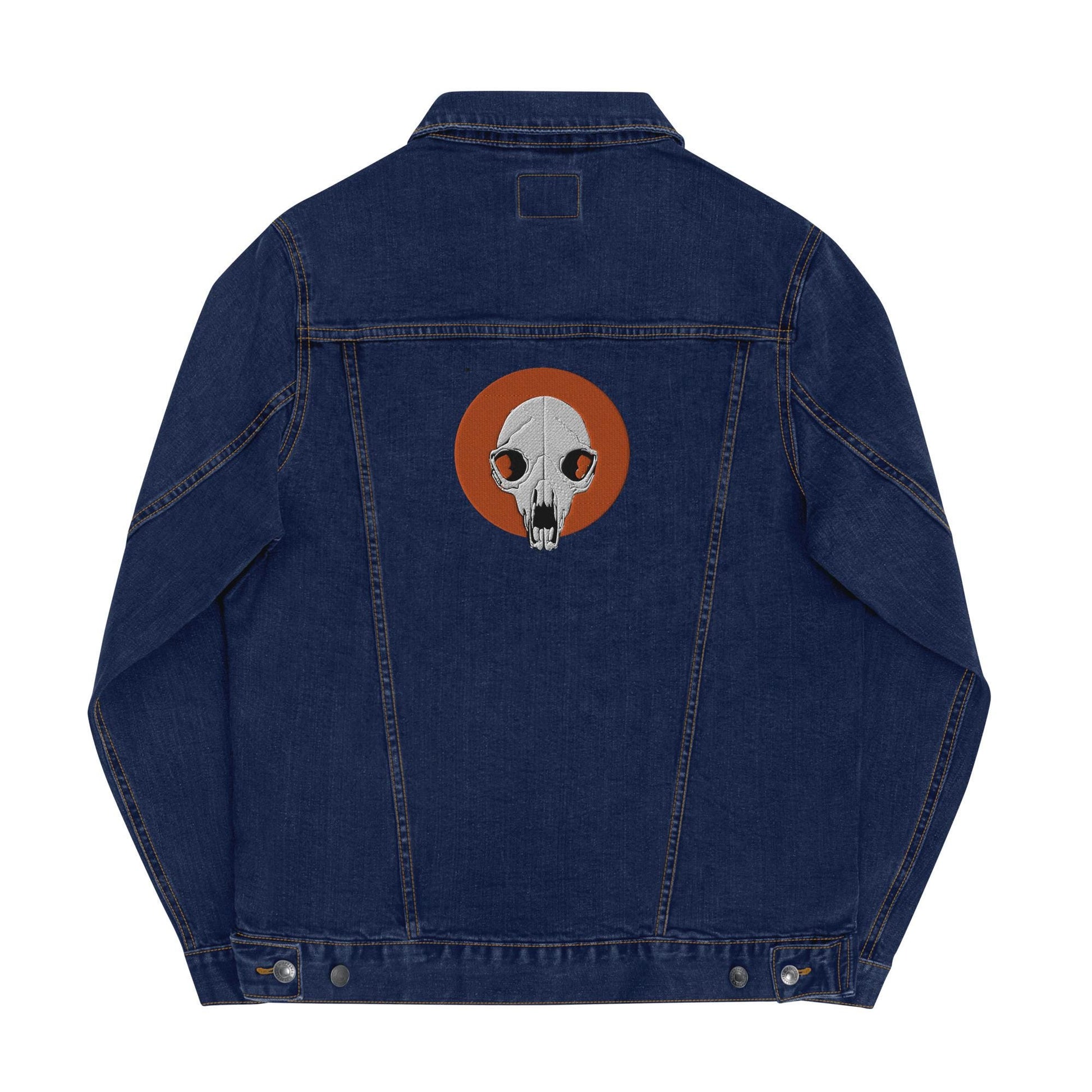 Embroidered Bear Skull | Unisex Denim Trucker Style | Skull Design | Stylish Embroidered Jacket