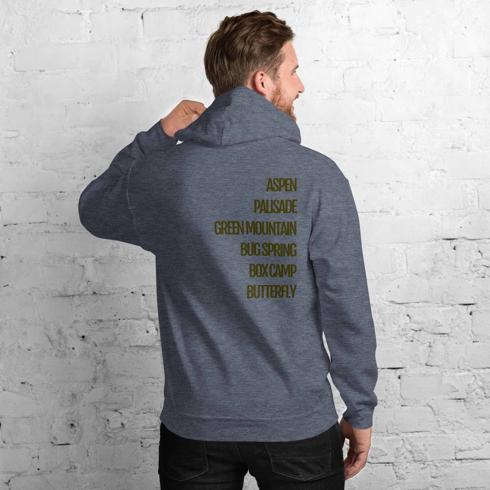Unisex Hiking Trail Names Pullover Hoodie | Mount Lemmon & Tucson Hoodie for Outdoor Enthusiasts