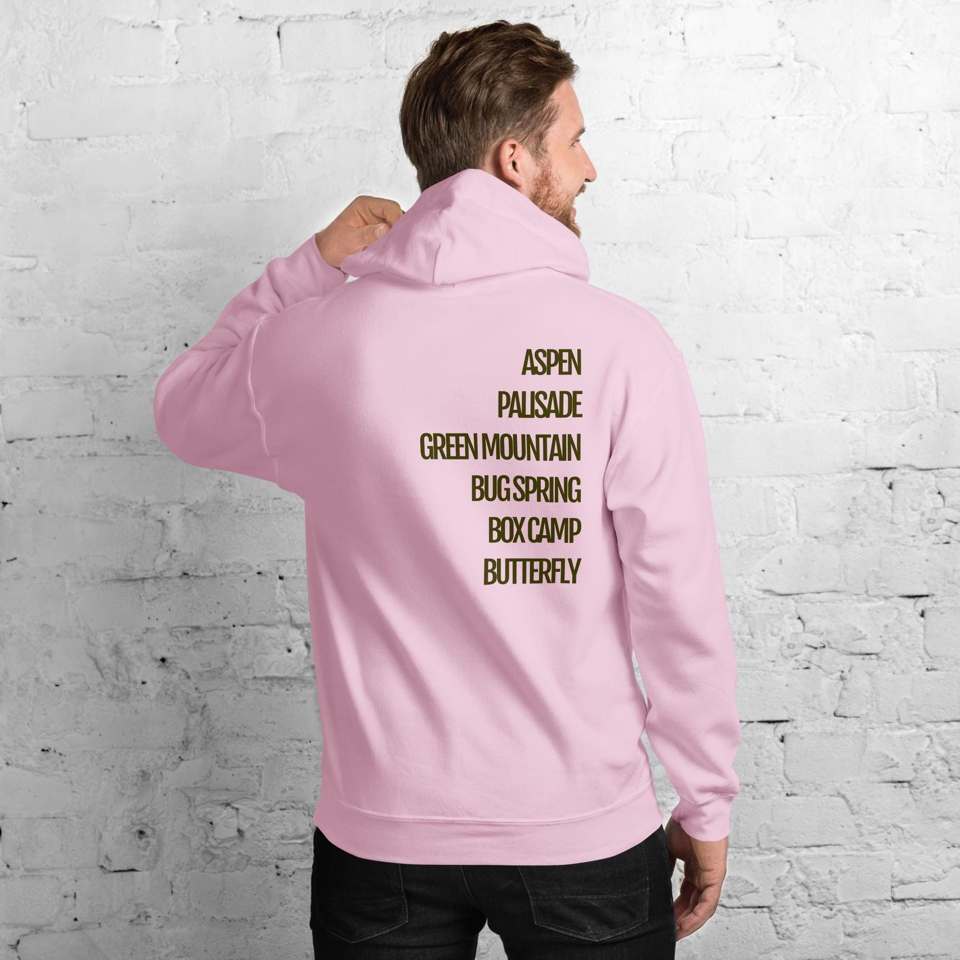Unisex Hiking Trail Names Pullover Hoodie | Mount Lemmon & Tucson Hoodie for Outdoor Enthusiasts