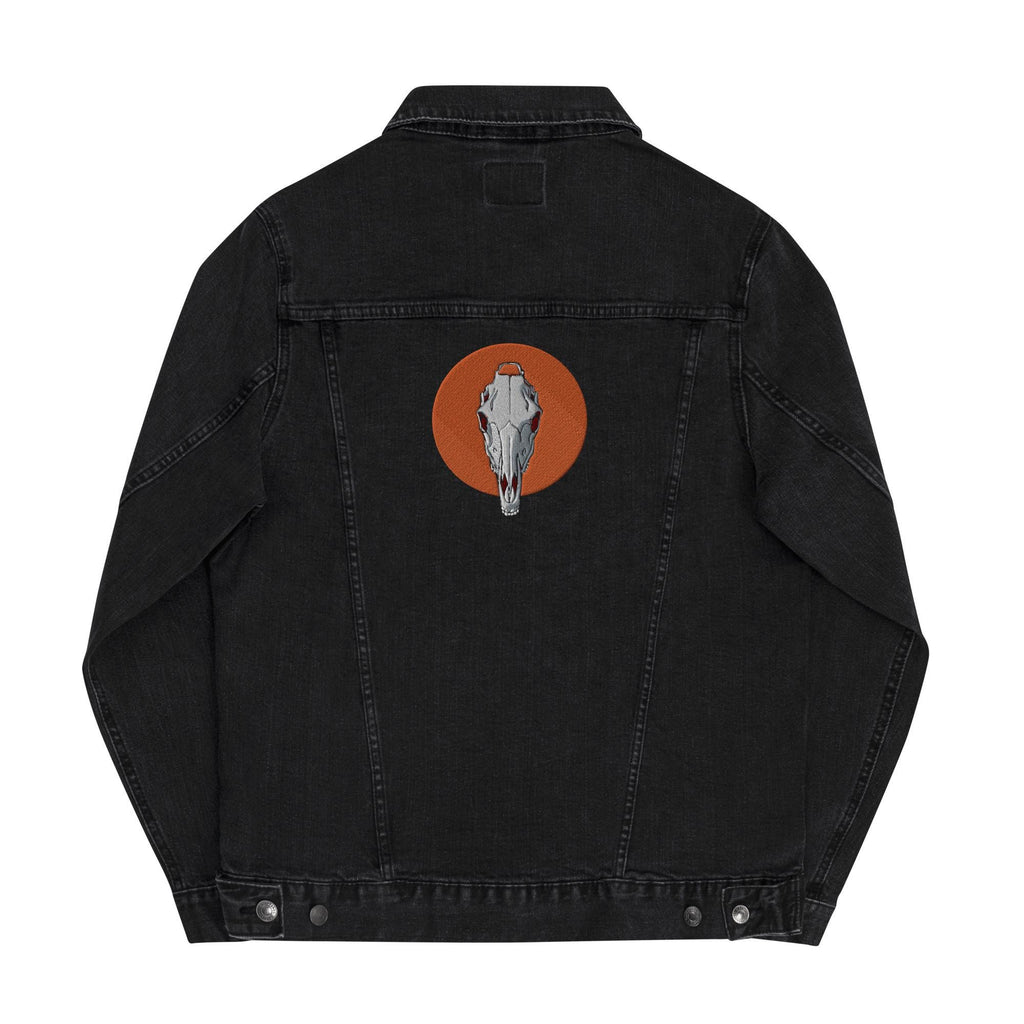Embroidered Horse Skull Denim Jacket | Unisex Trucker Jacket | Unique Skull Design | Trendy Embroidered Outerwear