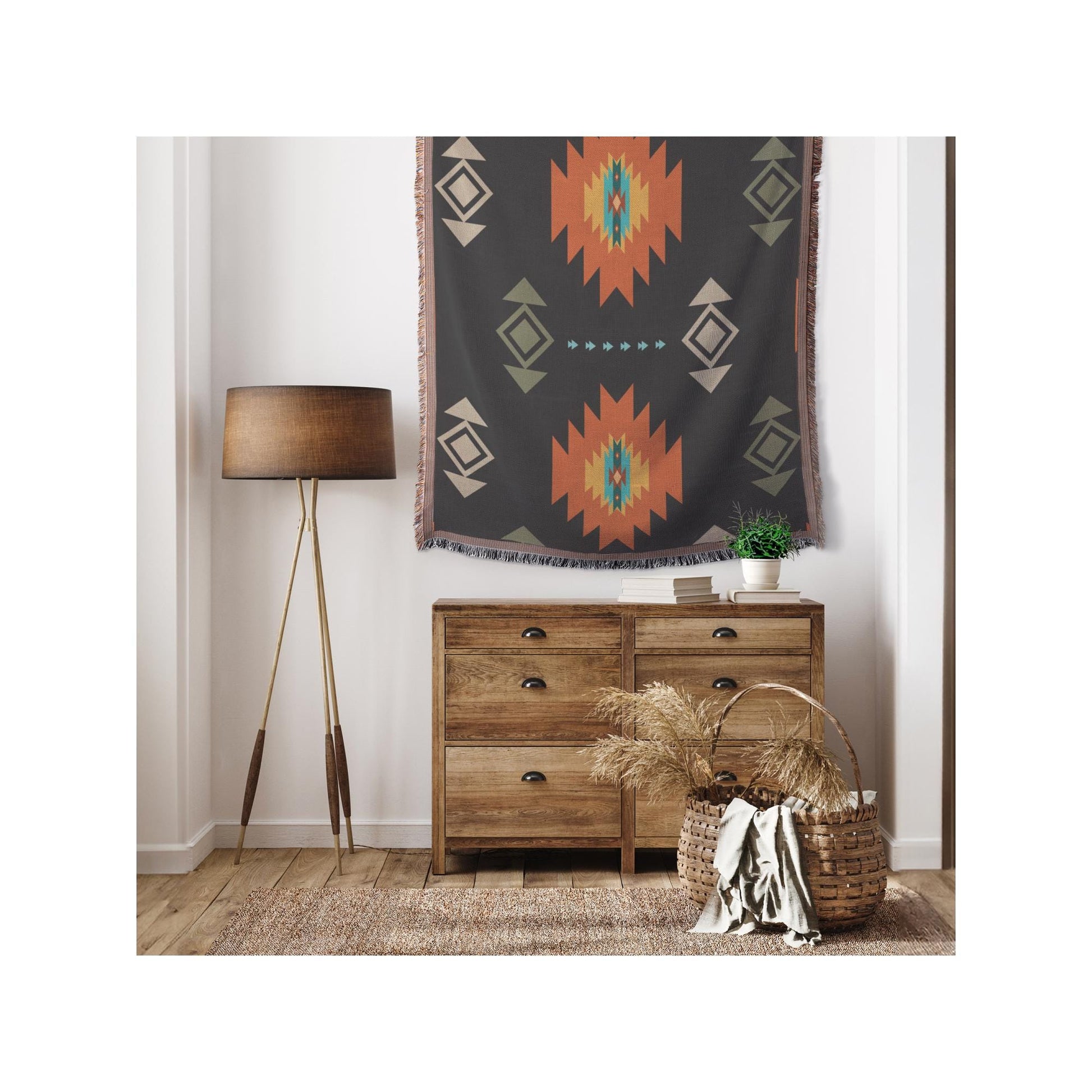 Southwestern Woven Throw | Geometric Pattern | Western Home Decor | Cozy Throw Blanket