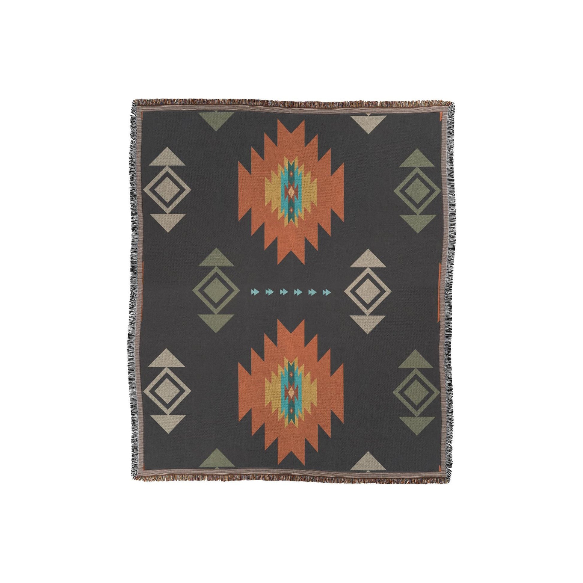 Southwestern Woven Throw | Geometric Pattern | Western Home Decor | Cozy Throw Blanket