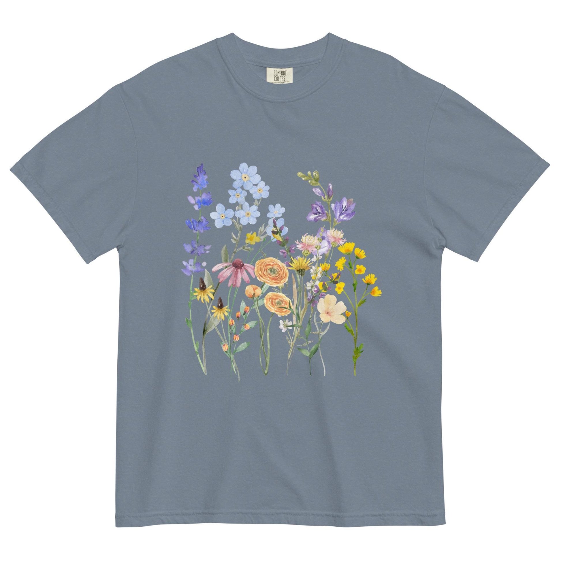 Watercolor Wildflowers Shirt | Comfort Colors | Botanical Floral Tee | Cottagecore Shirt | Boho | Gift For Gardeners and Nature Lovers