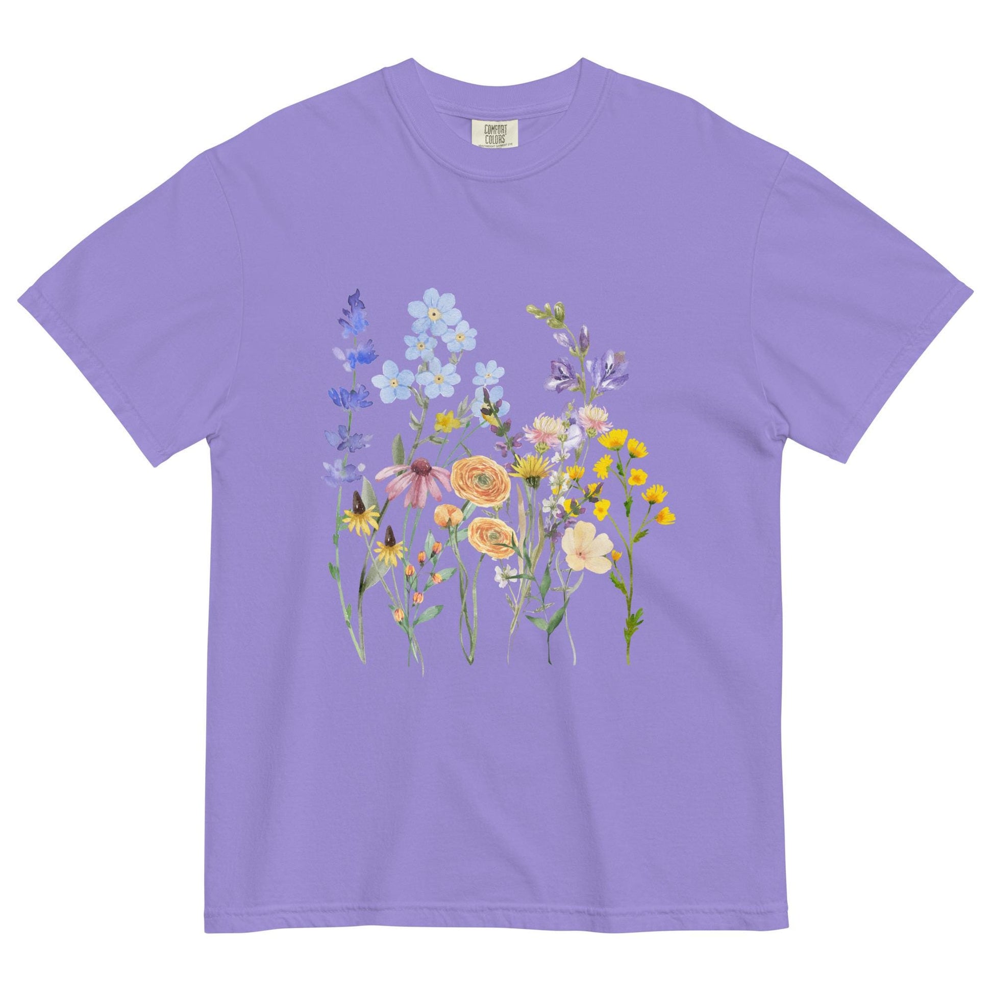 Watercolor Wildflowers Shirt | Comfort Colors | Botanical Floral Tee | Cottagecore Shirt | Boho | Gift For Gardeners and Nature Lovers