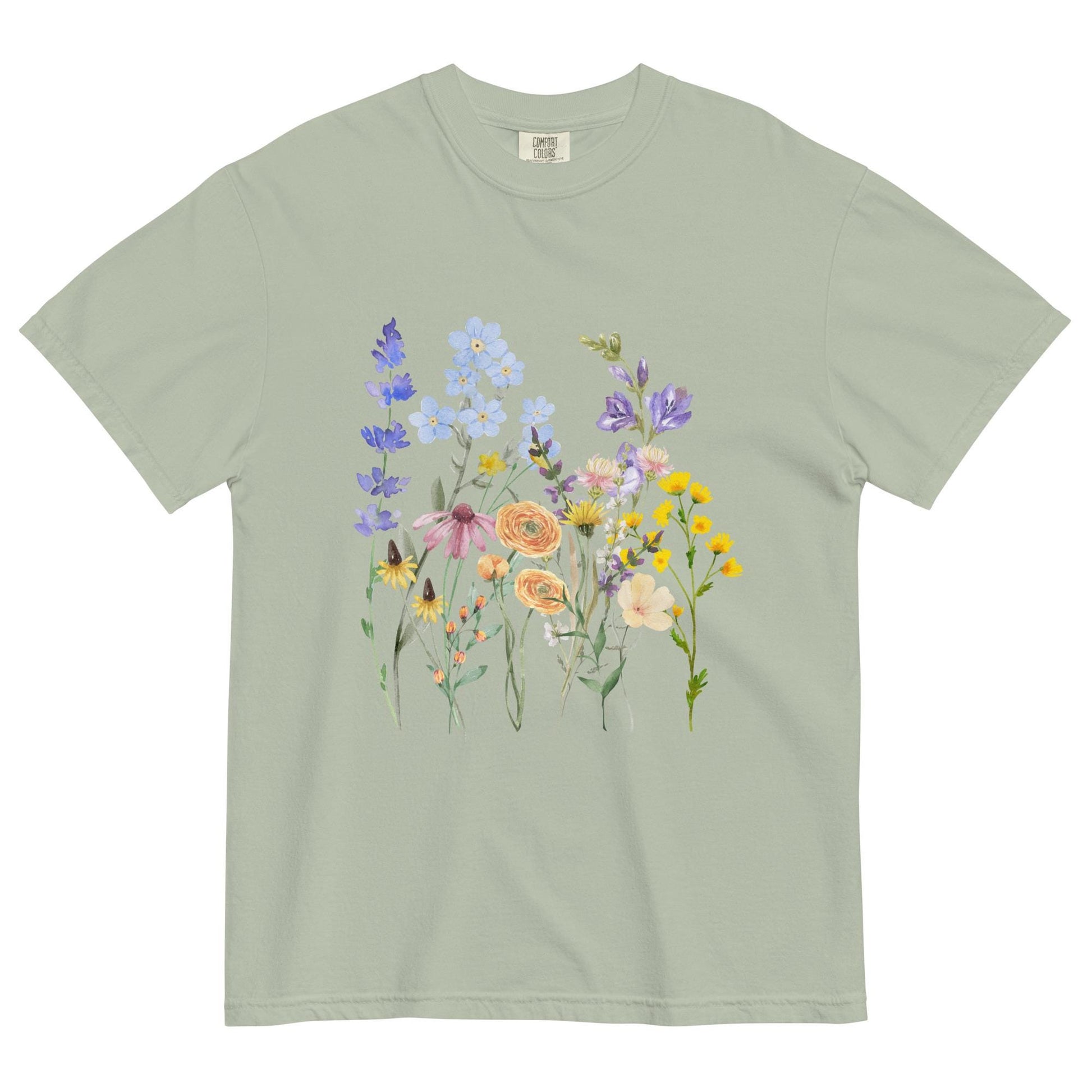 Watercolor Wildflowers Shirt | Comfort Colors | Botanical Floral Tee | Cottagecore Shirt | Boho | Gift For Gardeners and Nature Lovers
