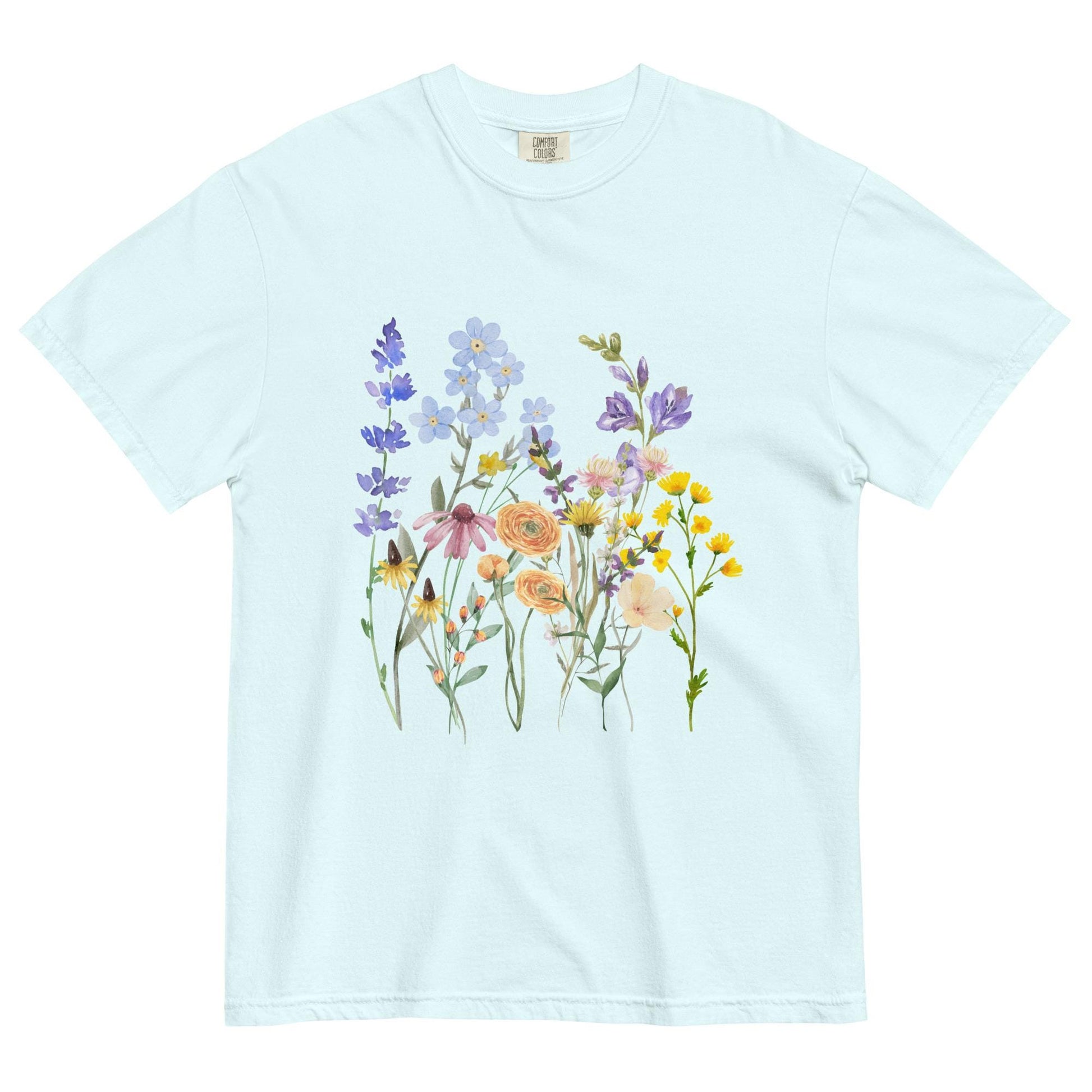 Watercolor Wildflowers Shirt | Comfort Colors | Botanical Floral Tee | Cottagecore Shirt | Boho | Gift For Gardeners and Nature Lovers
