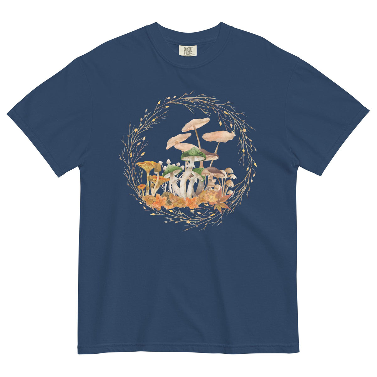 Autumn Fungi Shirt | Comfort Colors | Cottagecore Mushroom Lovers Tee | Boho Botanical T-Shirt | Fall Leaves and Cozy Colors Tee