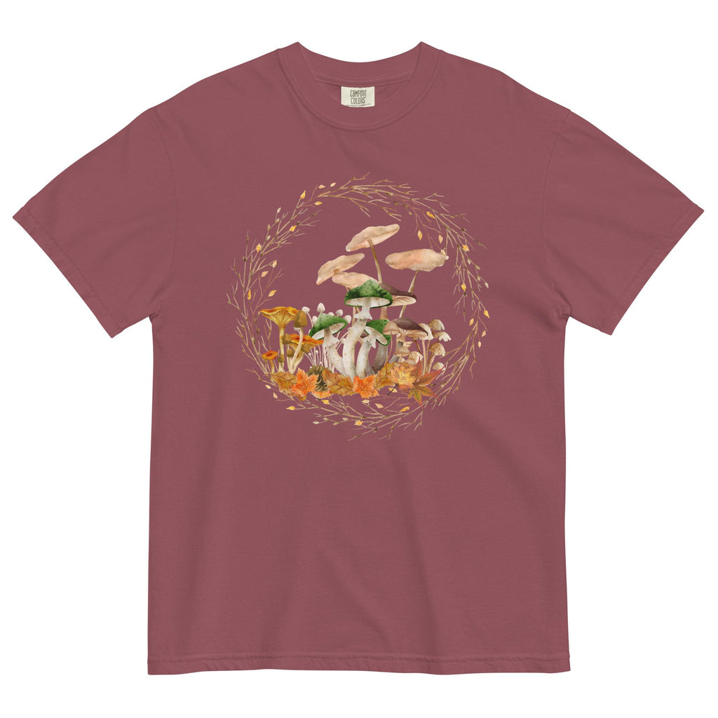 Autumn Fungi Shirt | Comfort Colors | Cottagecore Mushroom Lovers Tee | Boho Botanical T-Shirt | Fall Leaves and Cozy Colors Tee