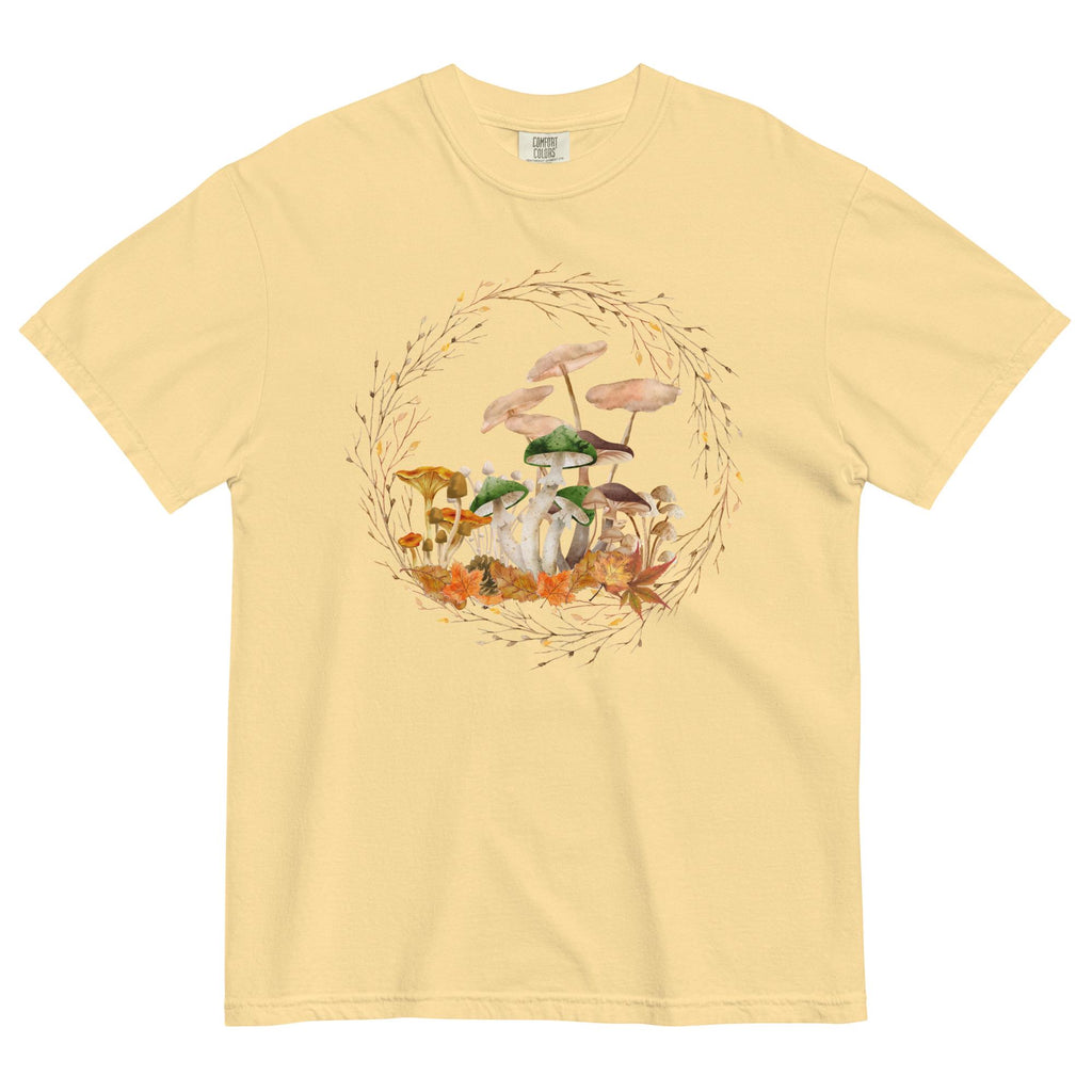 Autumn Fungi Shirt | Comfort Colors | Cottagecore Mushroom Lovers Tee | Boho Botanical T-Shirt | Fall Leaves and Cozy Colors Tee