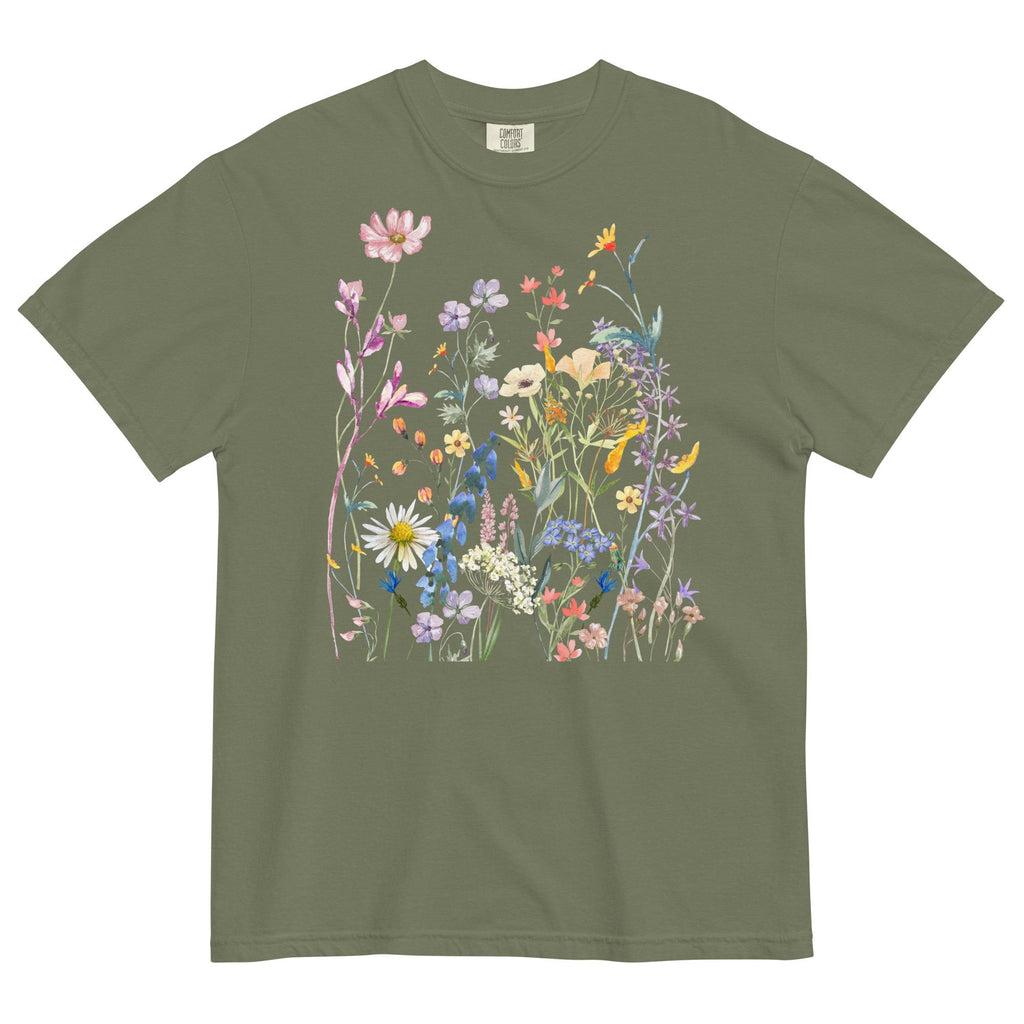 Watercolor Wildflowers Shirt | Comfort Colors | Botanical Floral Tee | Cottagecore | Boho | Gift For Gardeners and Nature Lovers