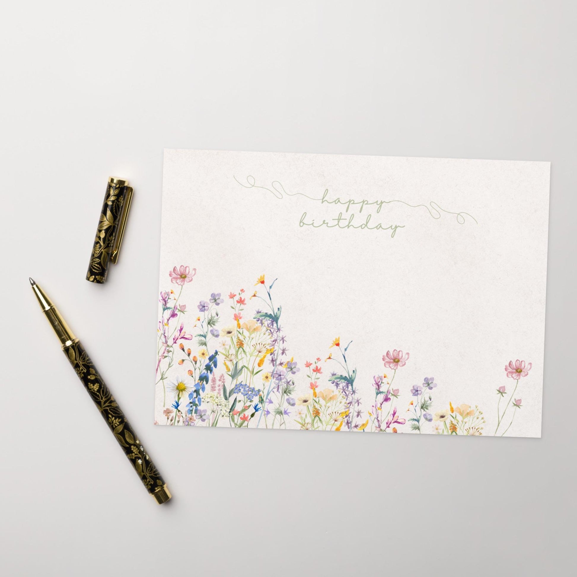 Watercolor Wildflowers Birthday Card | Nature Lovers Birthday | Cottagecore Card | Botanical Floral Print | Digital Download