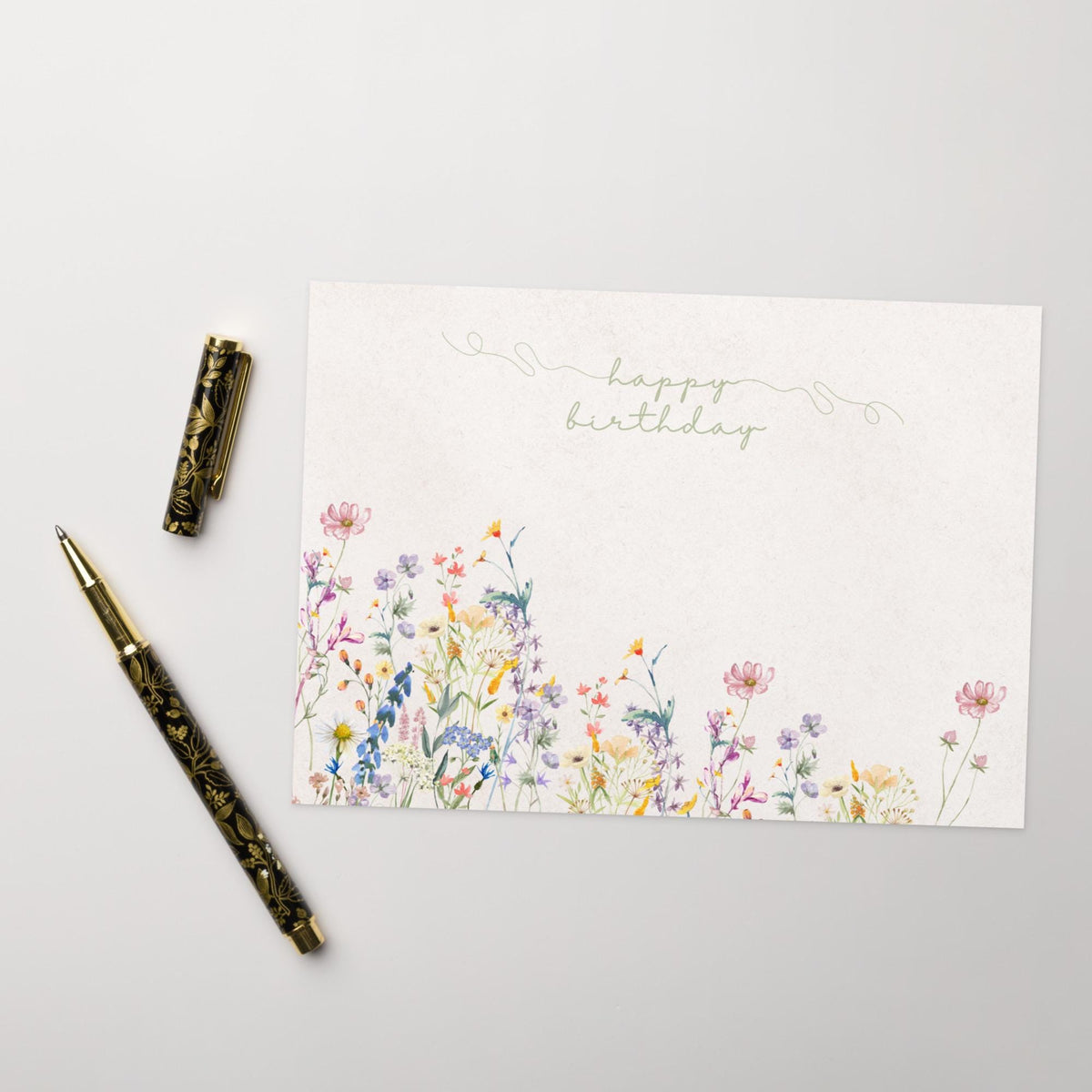 Watercolor Wildflowers Birthday Card | Nature Lovers Birthday | Cottagecore Card | Botanical Floral Print | Digital Download