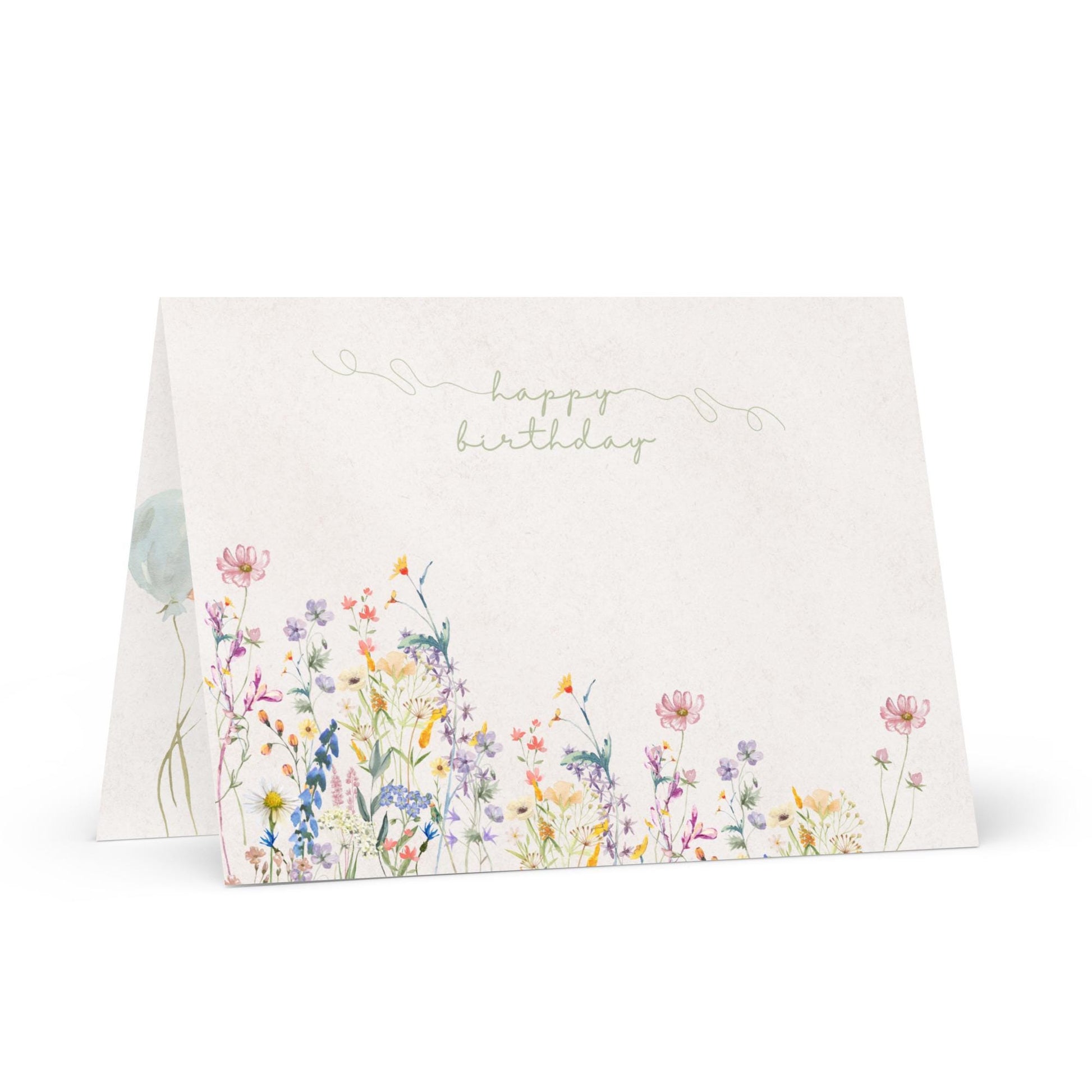 Watercolor Wildflowers Birthday Card | Nature Lovers Birthday | Cottagecore Card | Botanical Floral Print | Digital Download