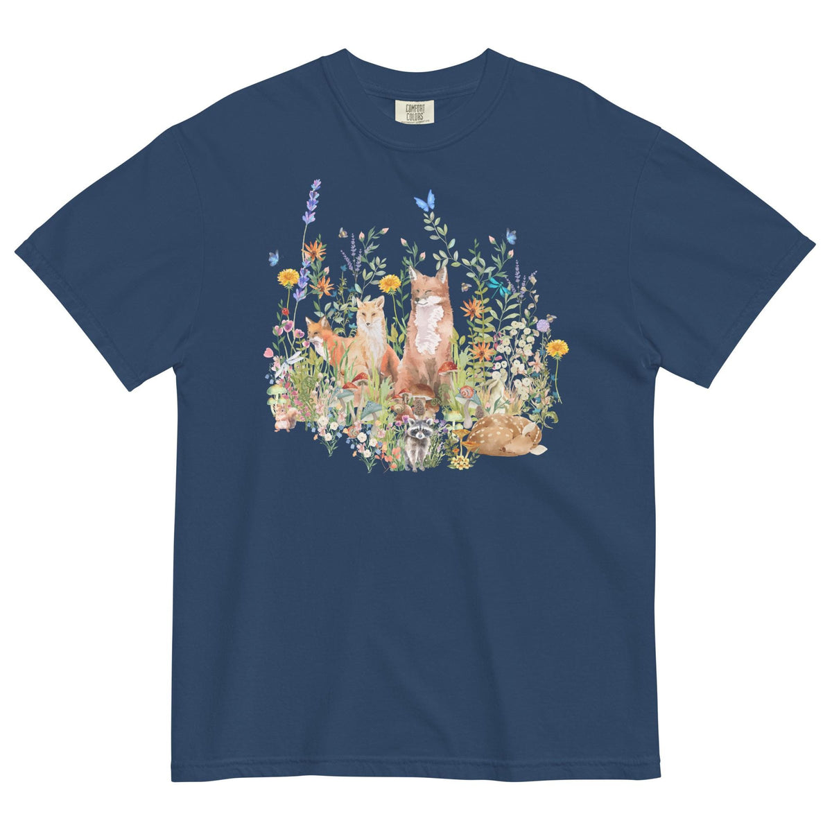 Watercolor Woodland Creatures T-Shirt | Cottagecore Tee | Boho Aesthetic | Floral Botanical Tee | Nature Lover's Shirt | Comfort Colors