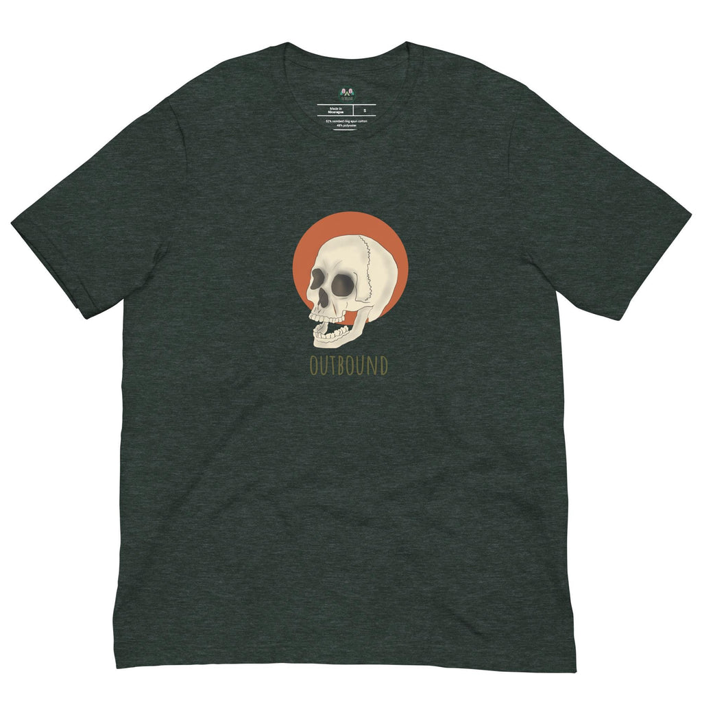 Skull and Sun T-shirt | Outbound Logo | Dark Style | Unisex Graphic Tee for Men & Women