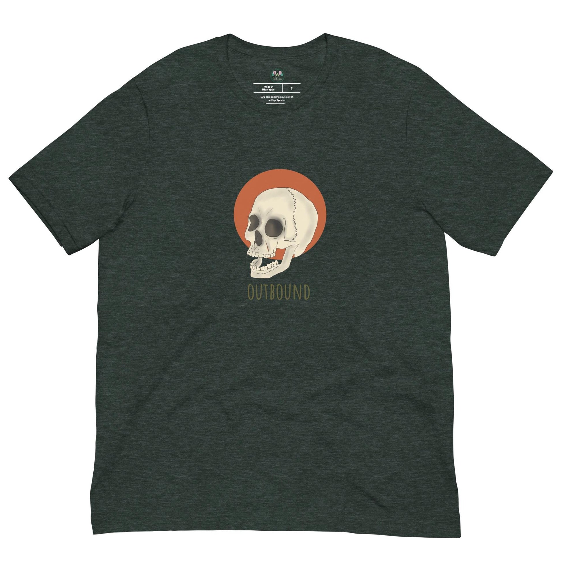 Skull and Sun T-shirt | Outbound Logo | Dark Style | Unisex Graphic Tee for Men & Women