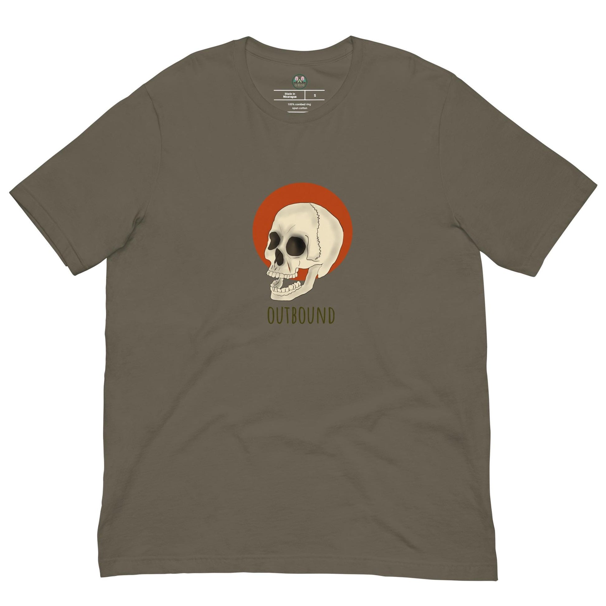 Skull and Sun T-shirt | Outbound Logo | Dark Style | Unisex Graphic Tee for Men & Women