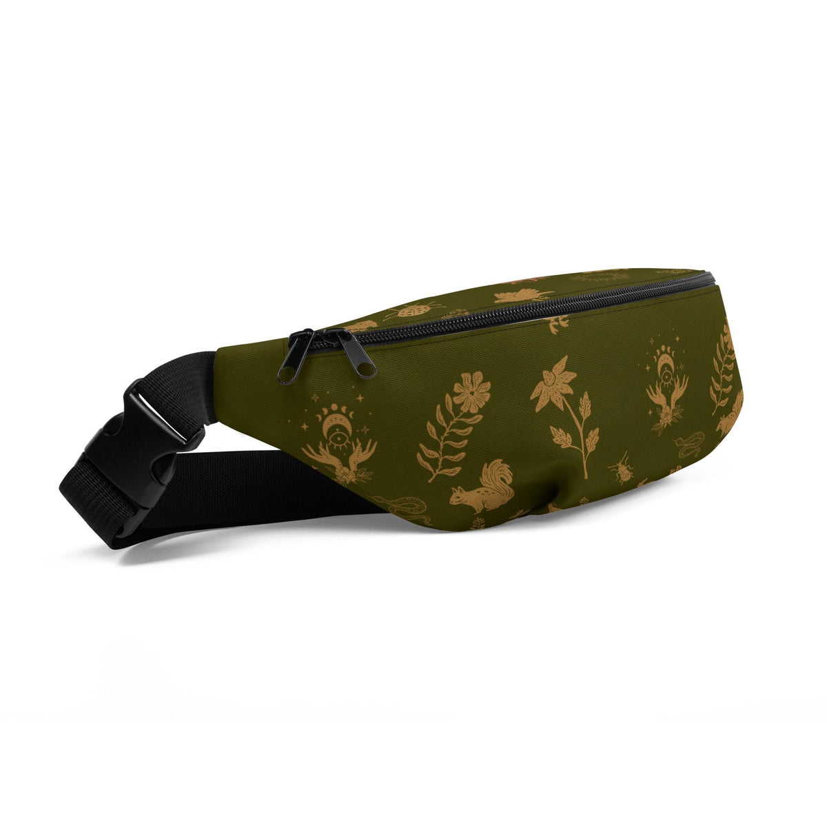Cottagecore Boho Fanny Pack | Boho Animal Print | Moon Phase & Animals