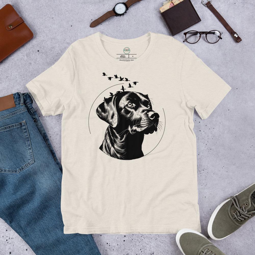 Black Lab Tee | Labrador & Ducks T-Shirt | Cottagecore Outdoors Apparel | Unisex Dog Shirt