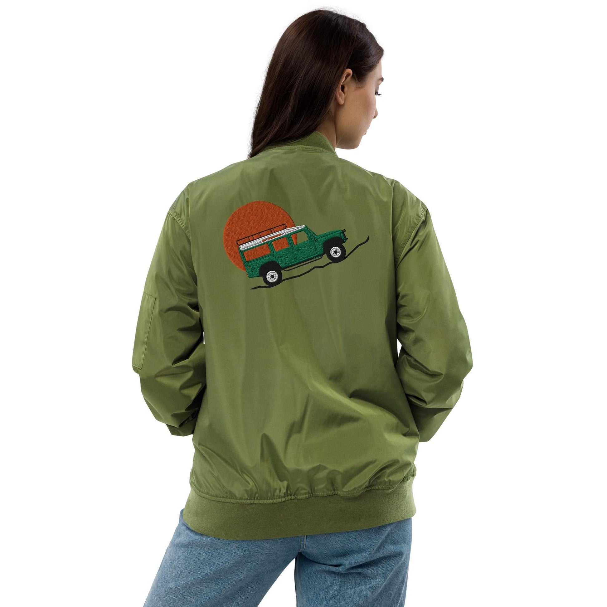 Defender and Sun | Land Rover Premium Recycled Bomber Jacket | Eco-Friendly Outerwear, Sustainable Fashion, Stylish Warmth