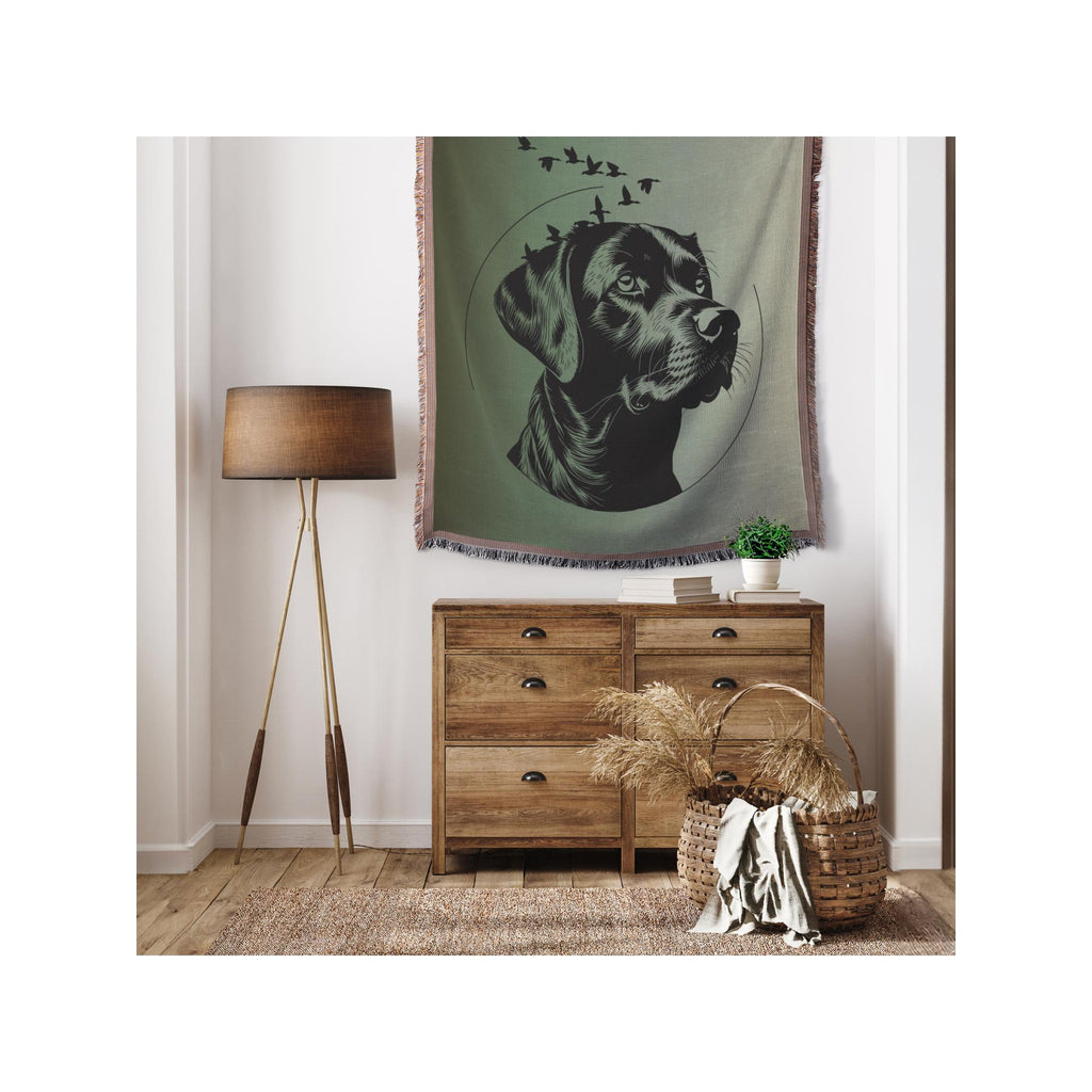 Black Lab Throw | Labrador Woven Blanket | Cottagecore Decor | Cozy Rustic Aesthetic | Dog Lover Gift