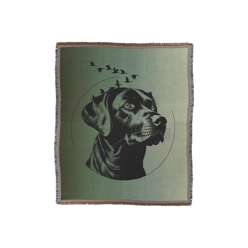 Black Lab Throw | Labrador Woven Blanket | Cottagecore Decor | Cozy Rustic Aesthetic | Dog Lover Gift