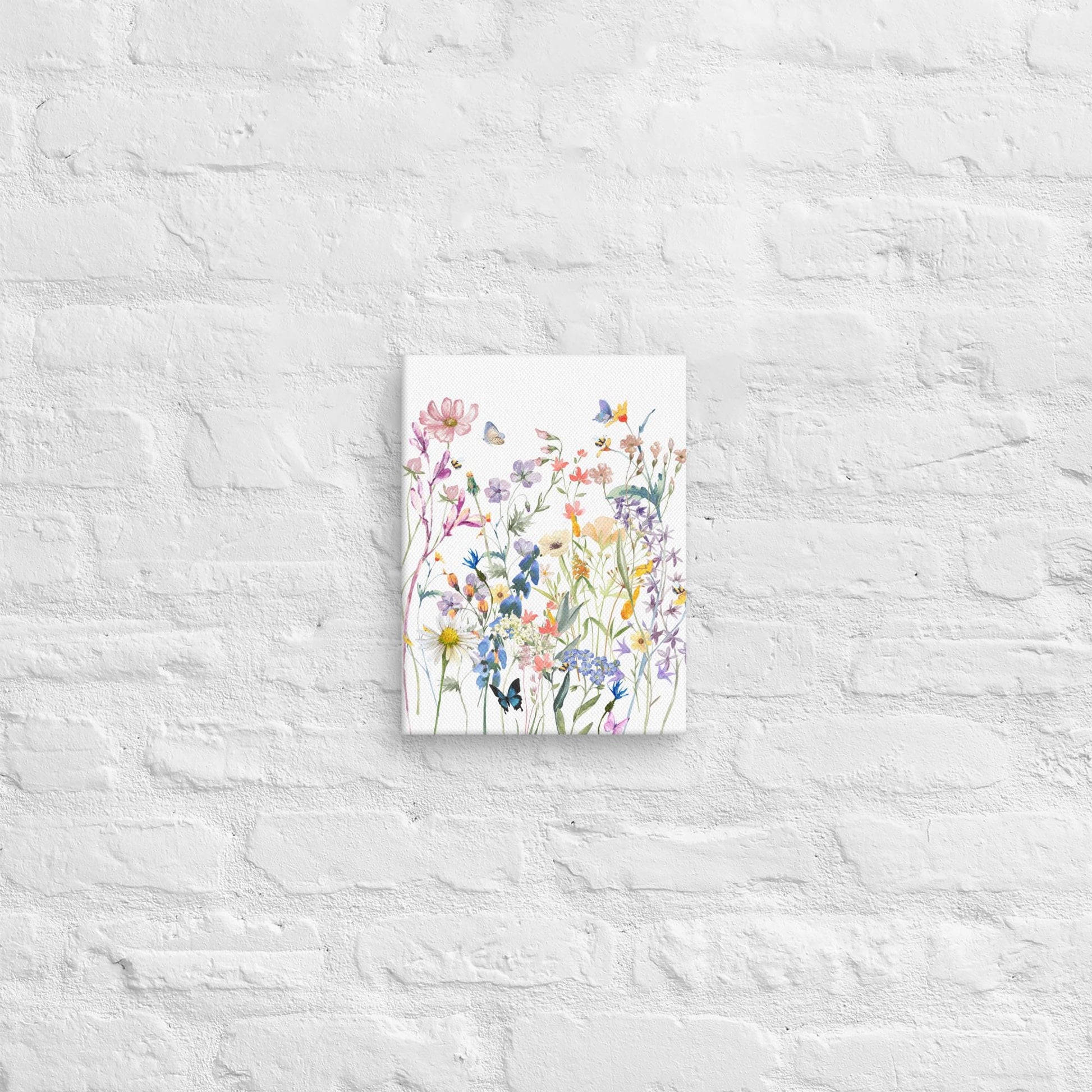 Watercolor Wildflowers Canvas | Botanical Wall Art for Cottagecore Decor & Nature Lovers Aesthetic