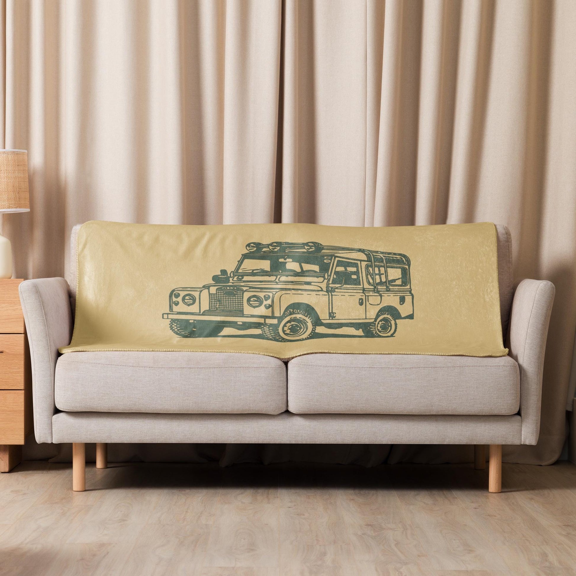 Series Rover Sherpa Blanket | Cozy Land Rover Throw | Vintage Car Decor | Snuggly Sherpa Fleece for Ultimate Comfort
