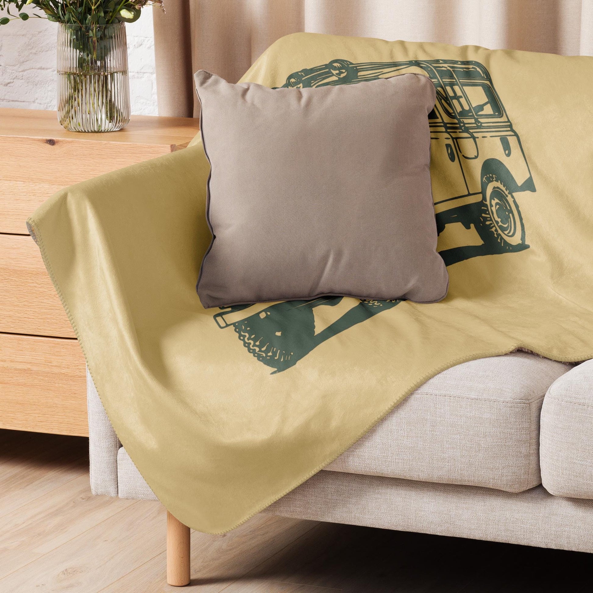 Series Rover Sherpa Blanket | Cozy Land Rover Throw | Vintage Car Decor | Snuggly Sherpa Fleece for Ultimate Comfort