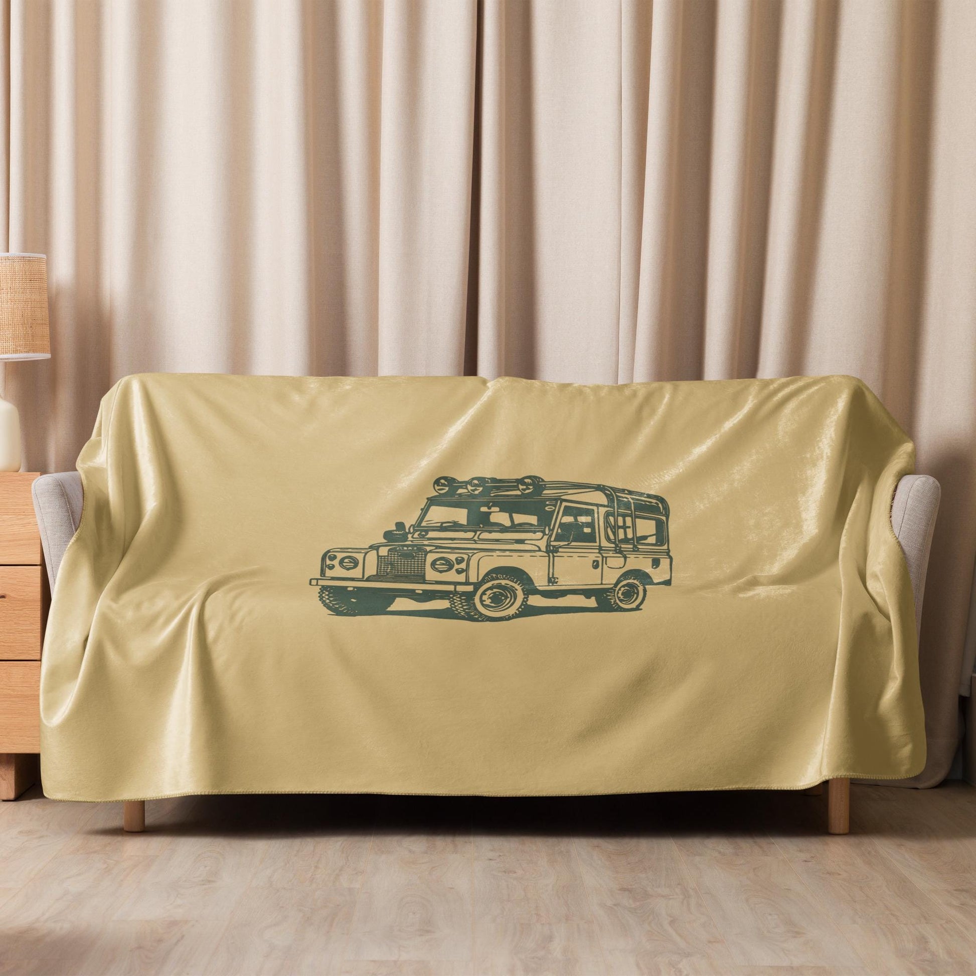 Series Rover Sherpa Blanket | Cozy Land Rover Throw | Vintage Car Decor | Snuggly Sherpa Fleece for Ultimate Comfort