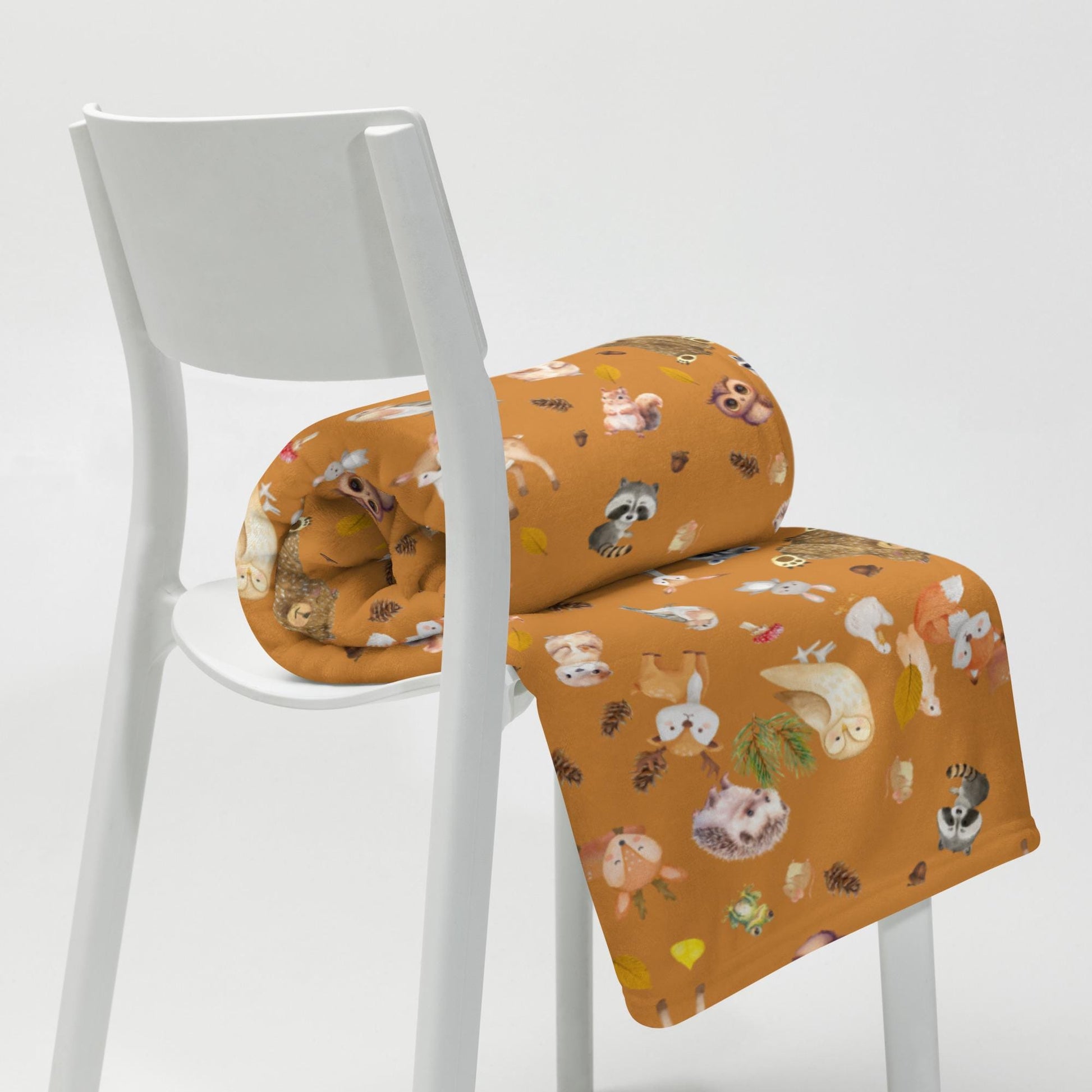Cute Woodland Creatures Throw Blanket | Perfect Cozy Blanket for Kids | Cute Cottagecore Throw